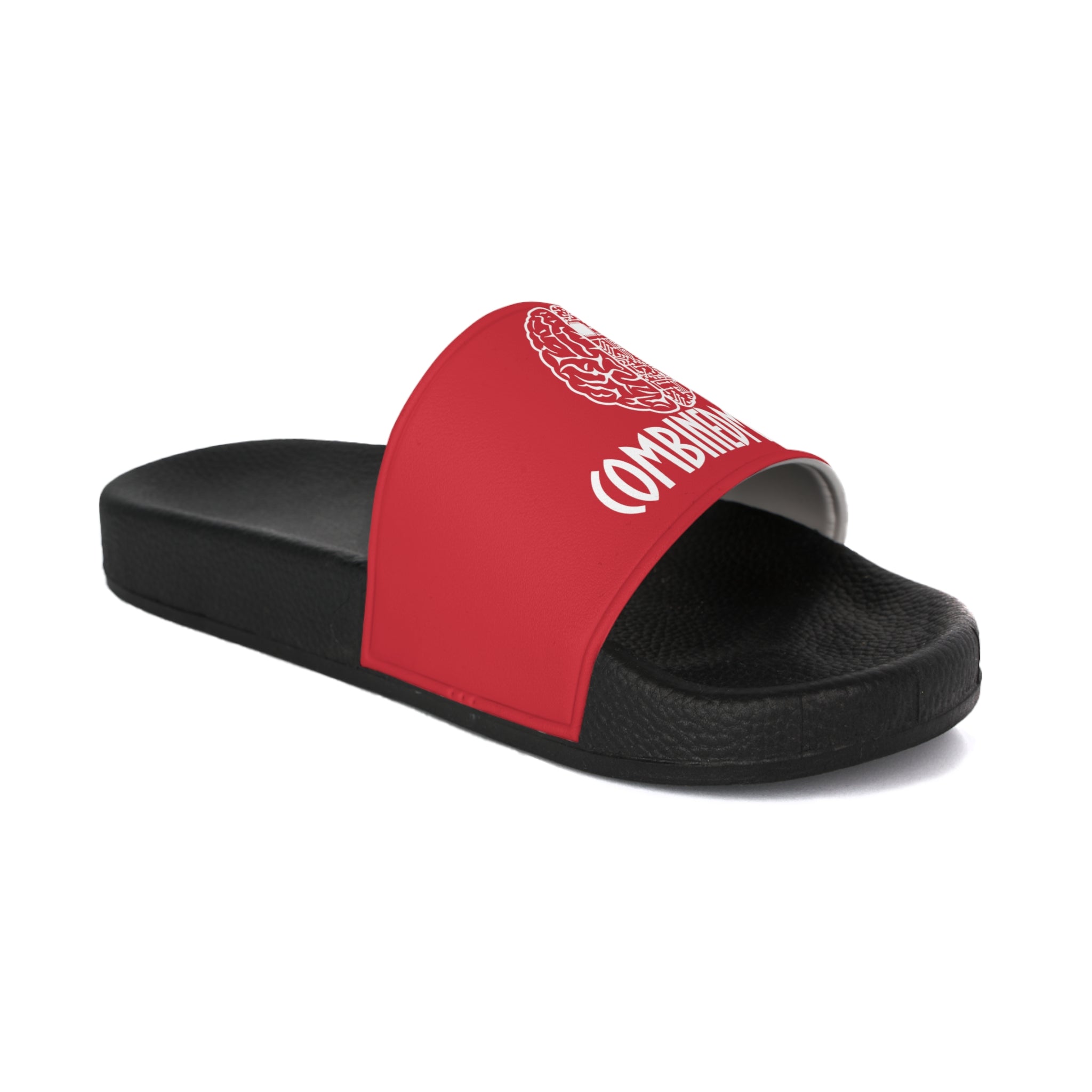 CombinedMinds Men's Slide Sandals - Red/White Logo