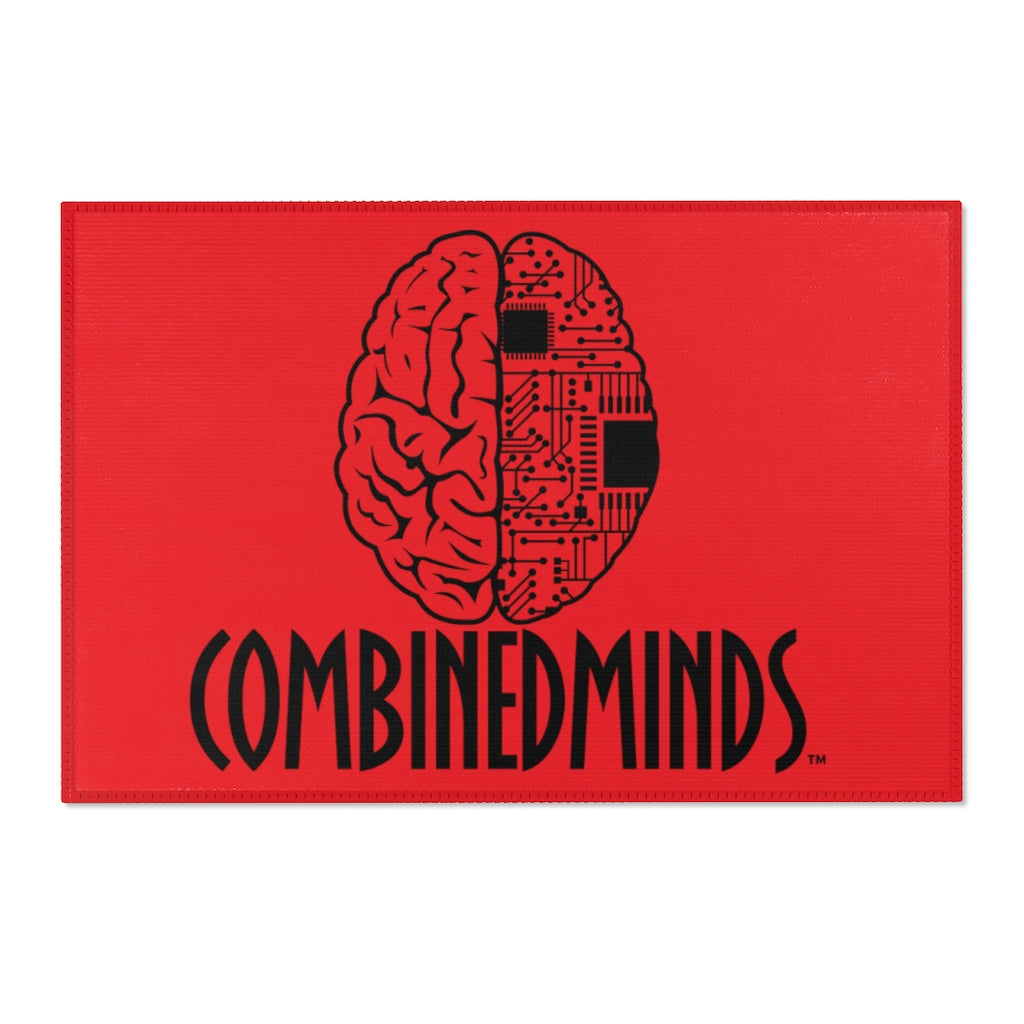 CombinedMinds Area Rugs - Black Logo Red