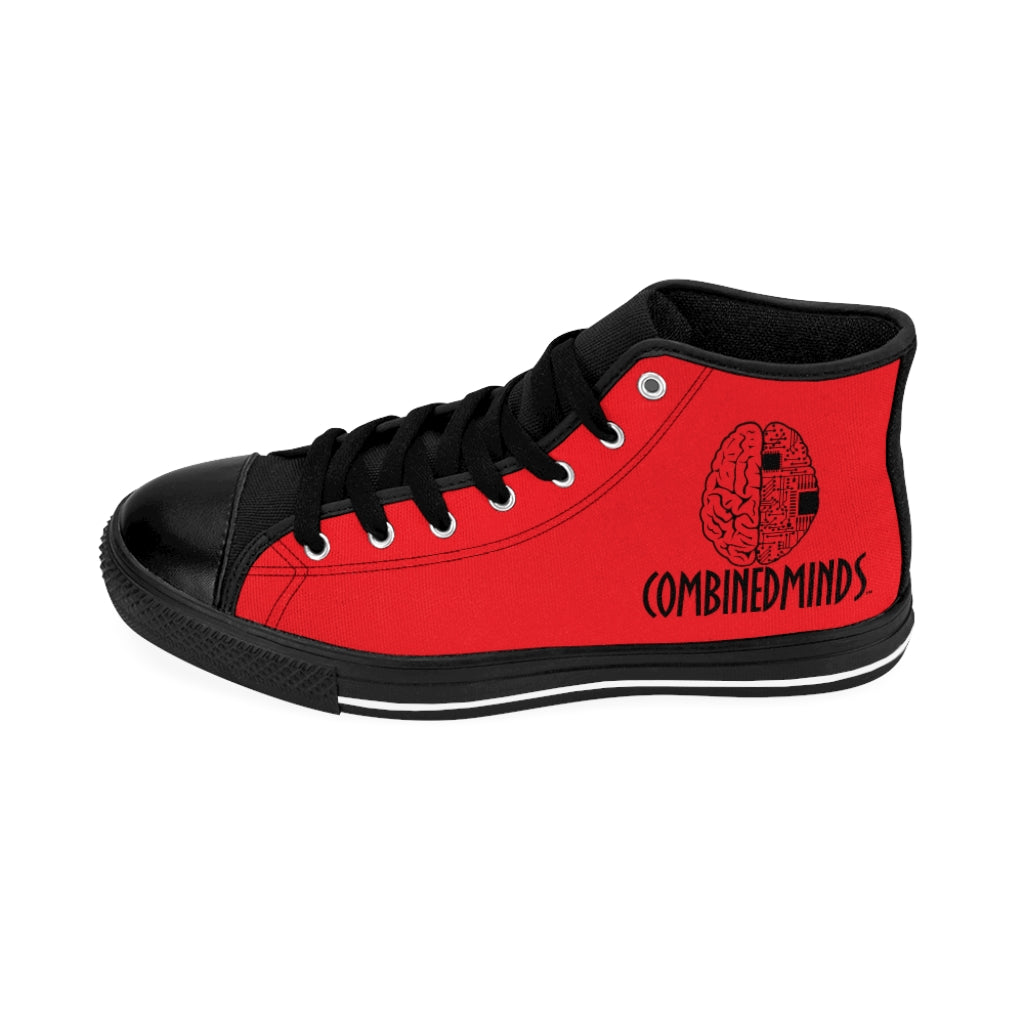 CombinedMinds Men's High-top Sneakers-Red Black Logo