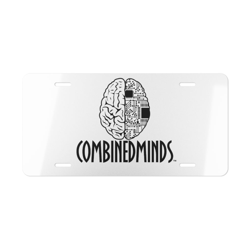 CombinedMinds Vanity Plate - White/Blk Logo