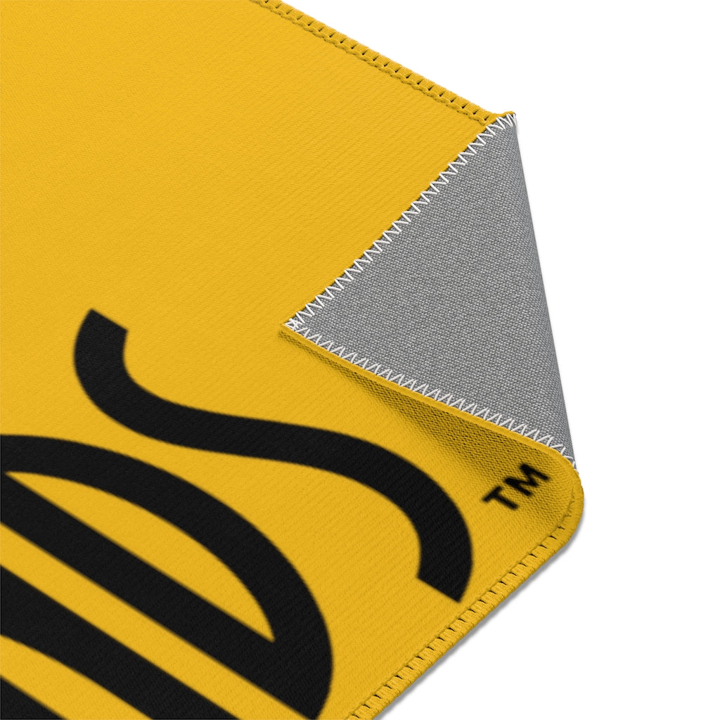 CombinedMinds Area Rugs - Black Logo Yellow