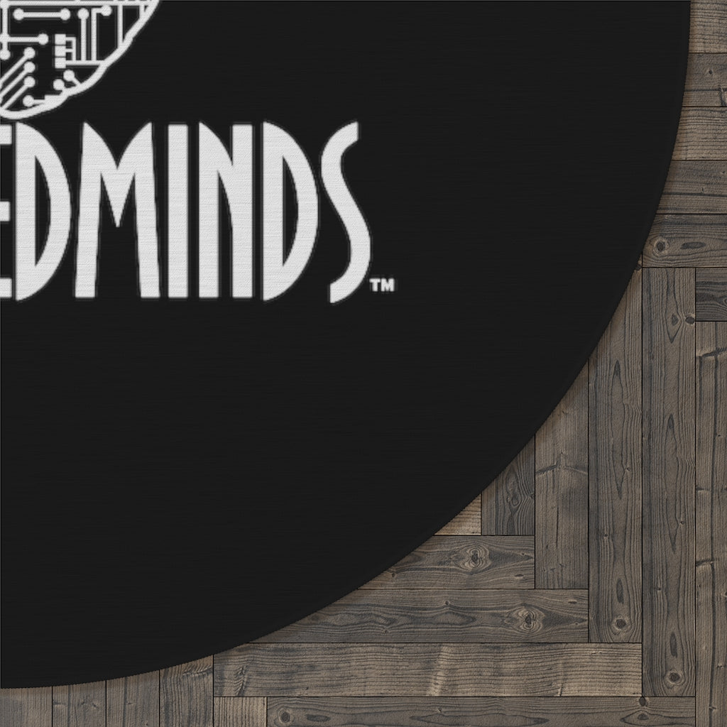 CombinedMinds Round Rug - Black/White Logo
