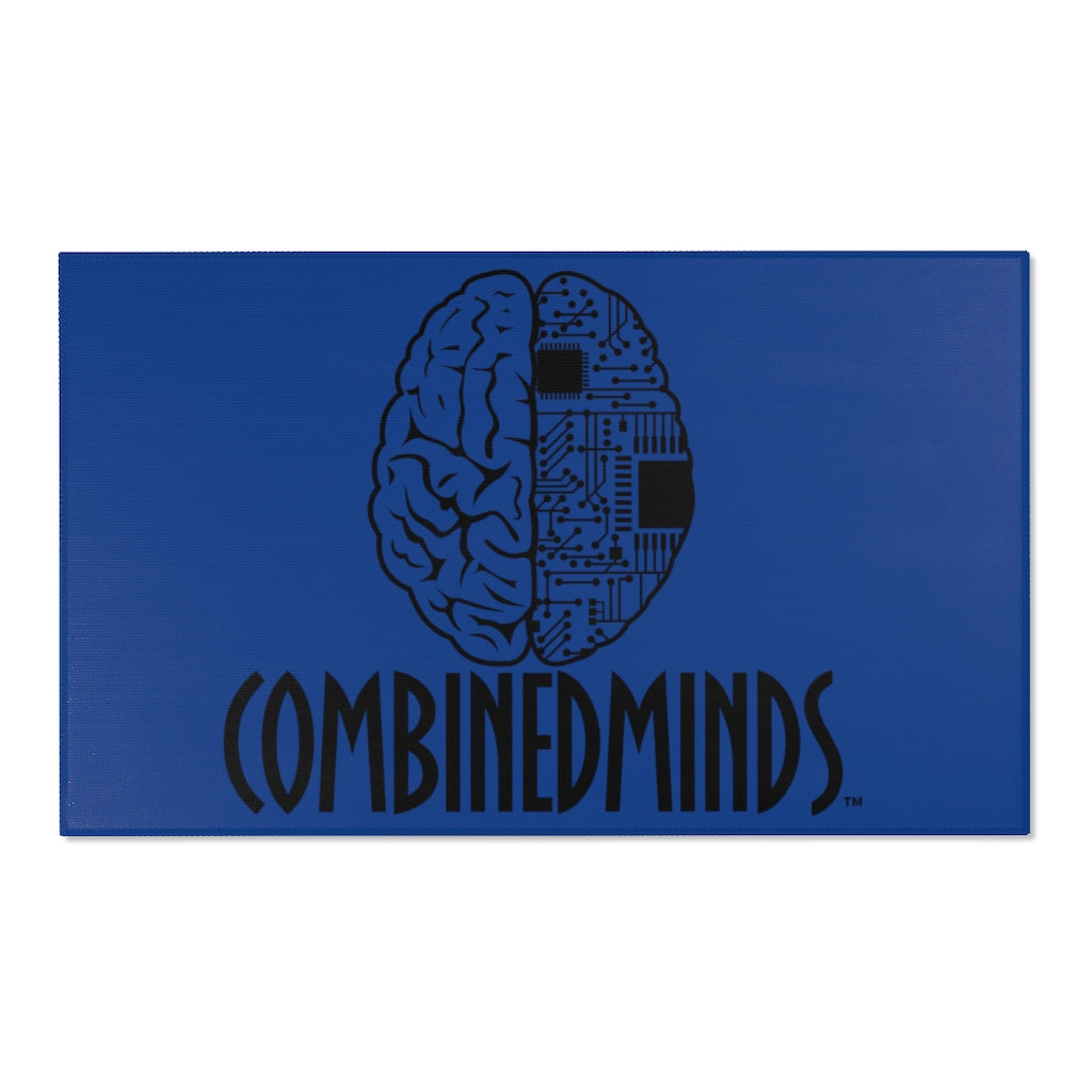 CombinedMinds Area Rugs - Black Logo Royal Blue