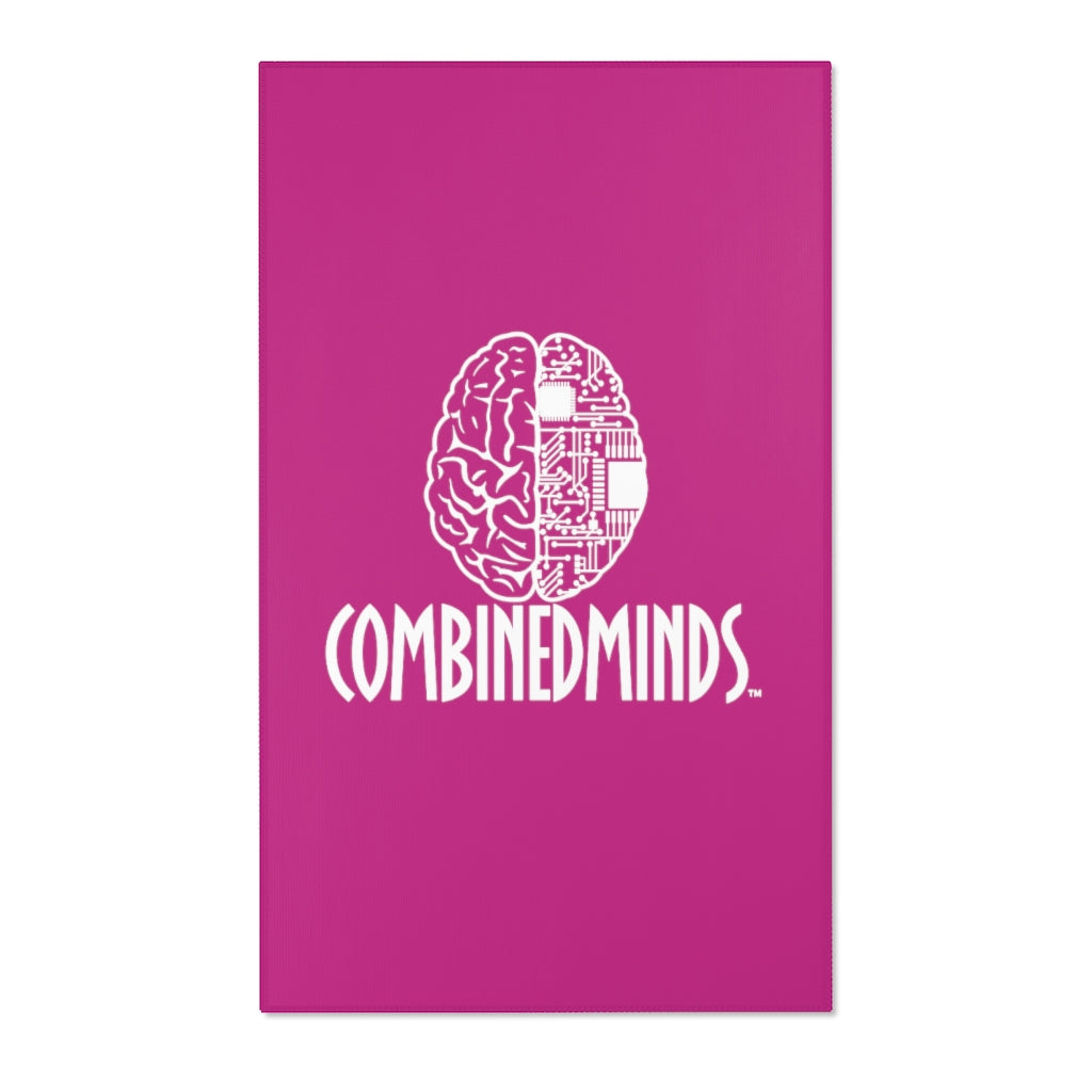 CombinedMinds Area Rugs - White Logo Pink