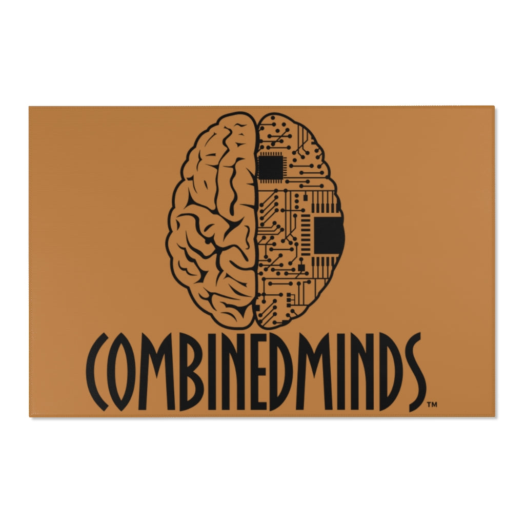 CombinedMinds Area Rugs - Black Logo Light Brown
