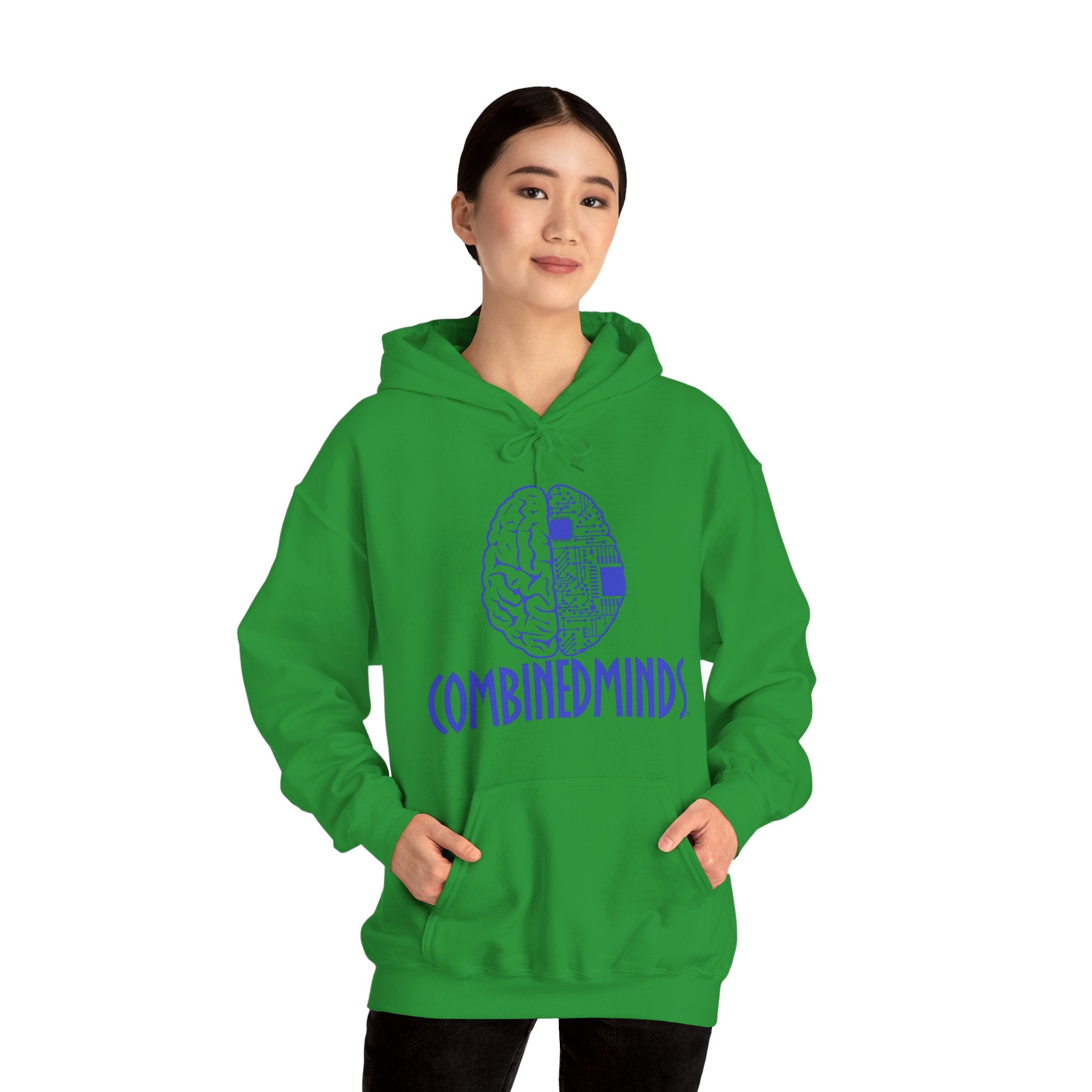 CombinedMinds Unisex Heavy Blend Hooded Sweatshirt-Royal Logo