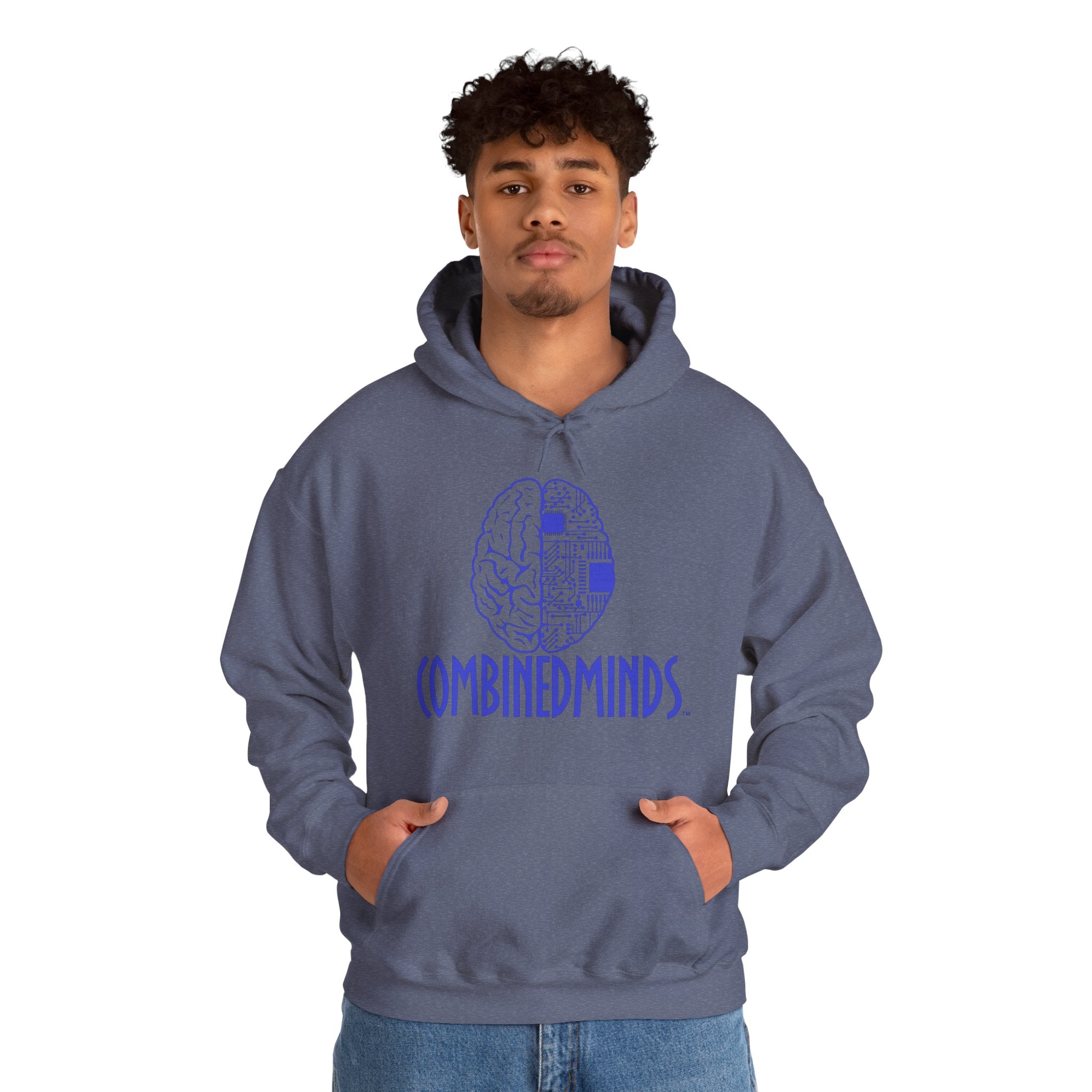 CombinedMinds Unisex Heavy Blend Hooded Sweatshirt-Royal Logo