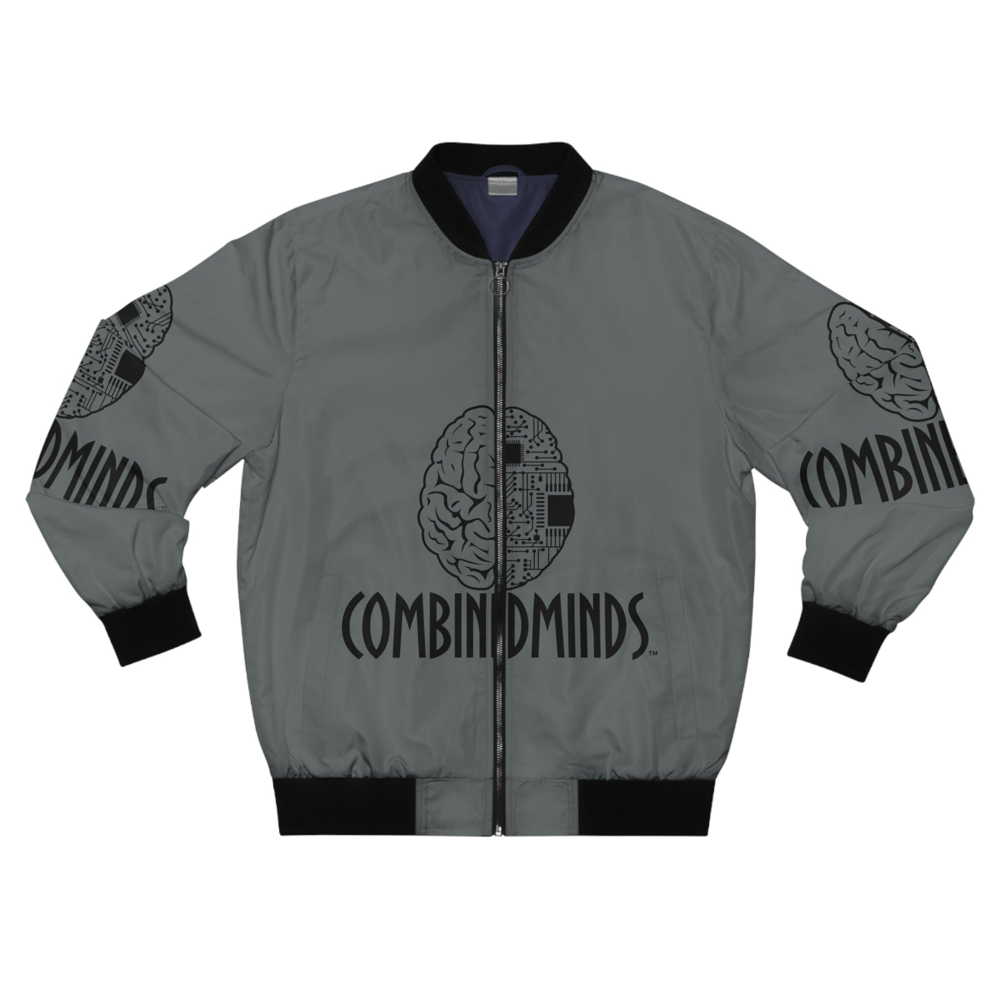 CombinedMinds Bomber Jacket - Dark Grey/Black Logo