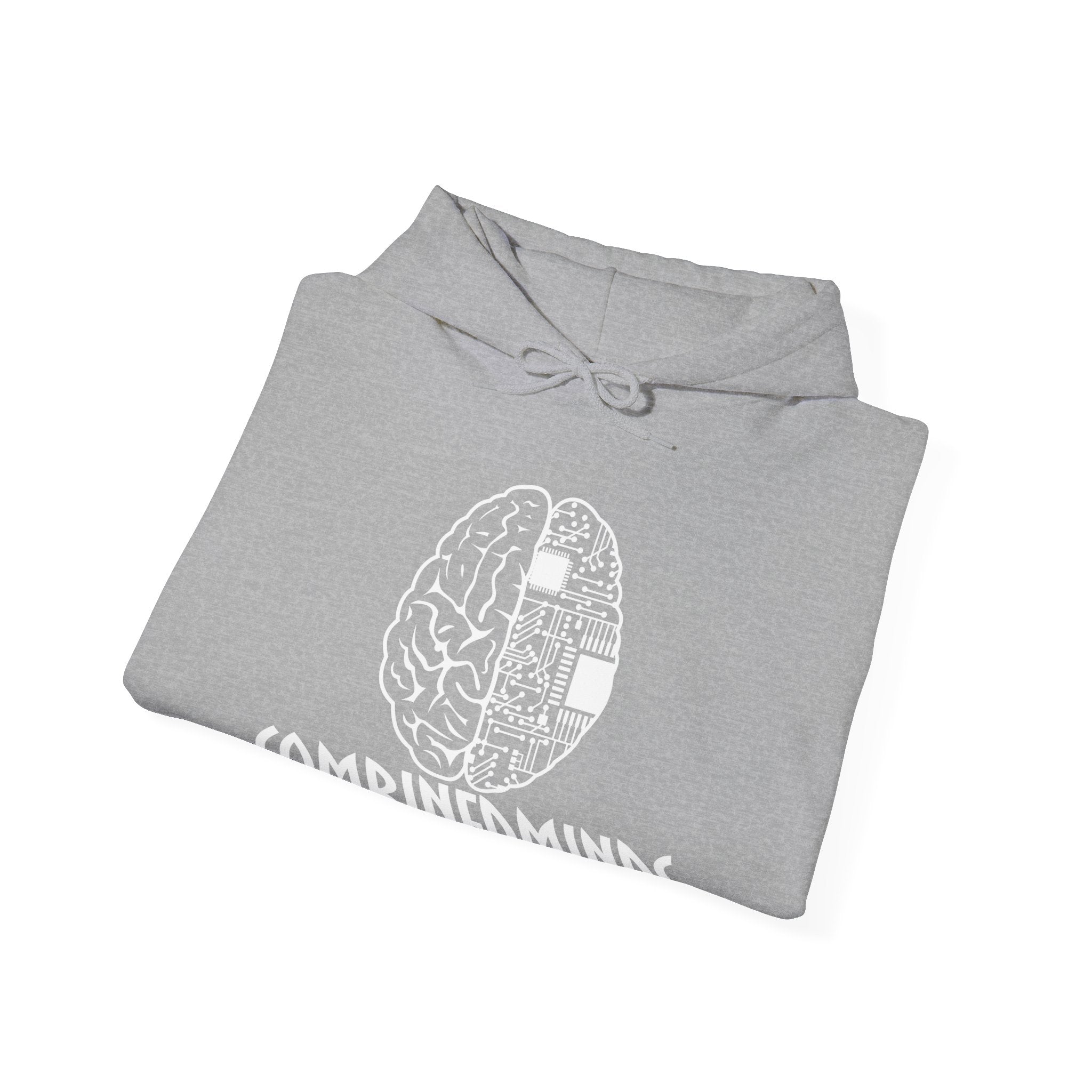 CombinedMinds Unisex Heavy Blend Hooded Sweatshirt - White Logo