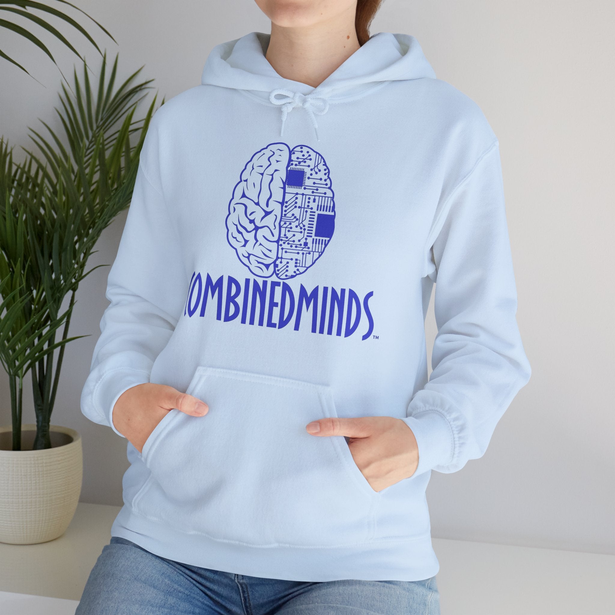 CombinedMinds Unisex Heavy Blend Hooded Sweatshirt-Royal Logo
