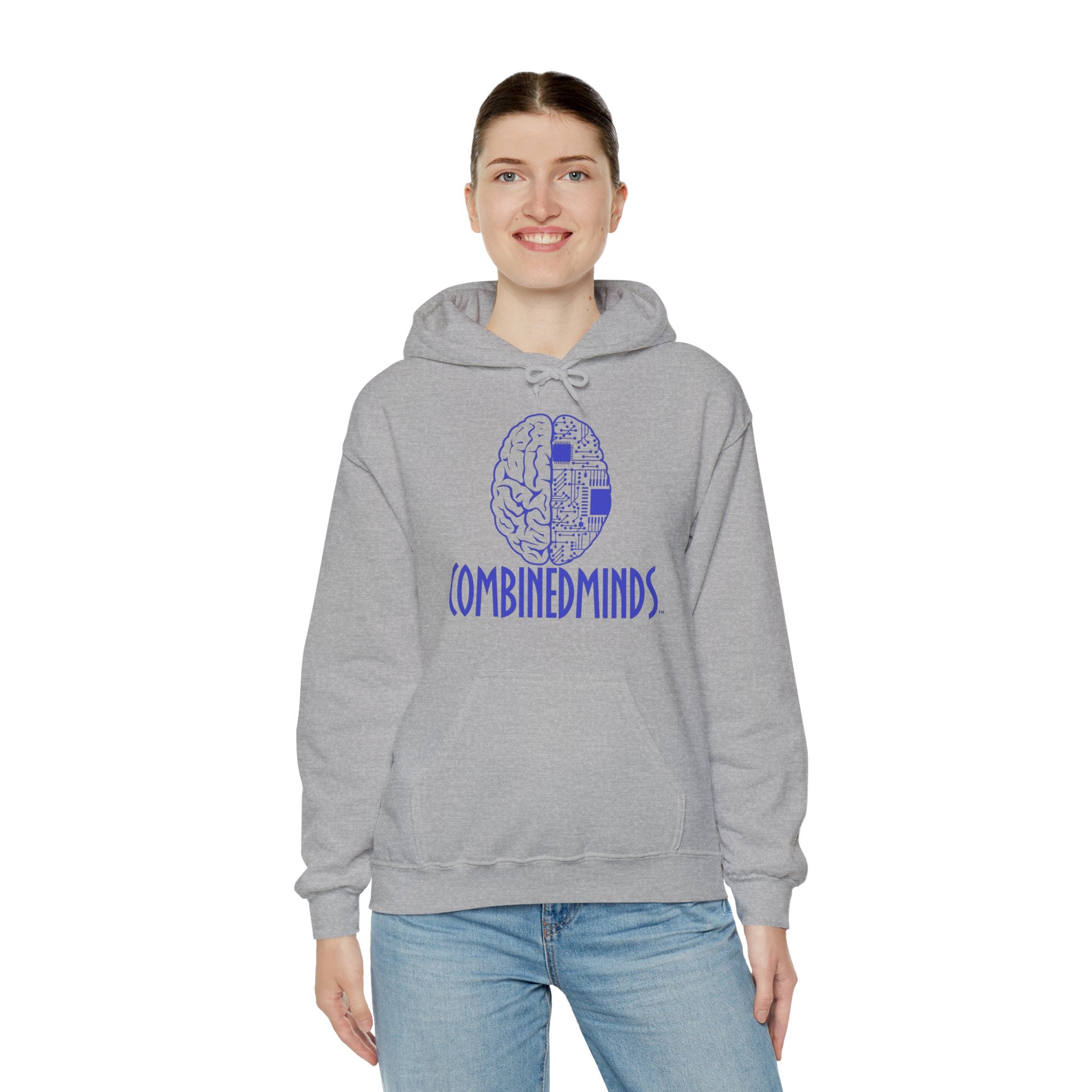 CombinedMinds Unisex Heavy Blend Hooded Sweatshirt-Royal Logo