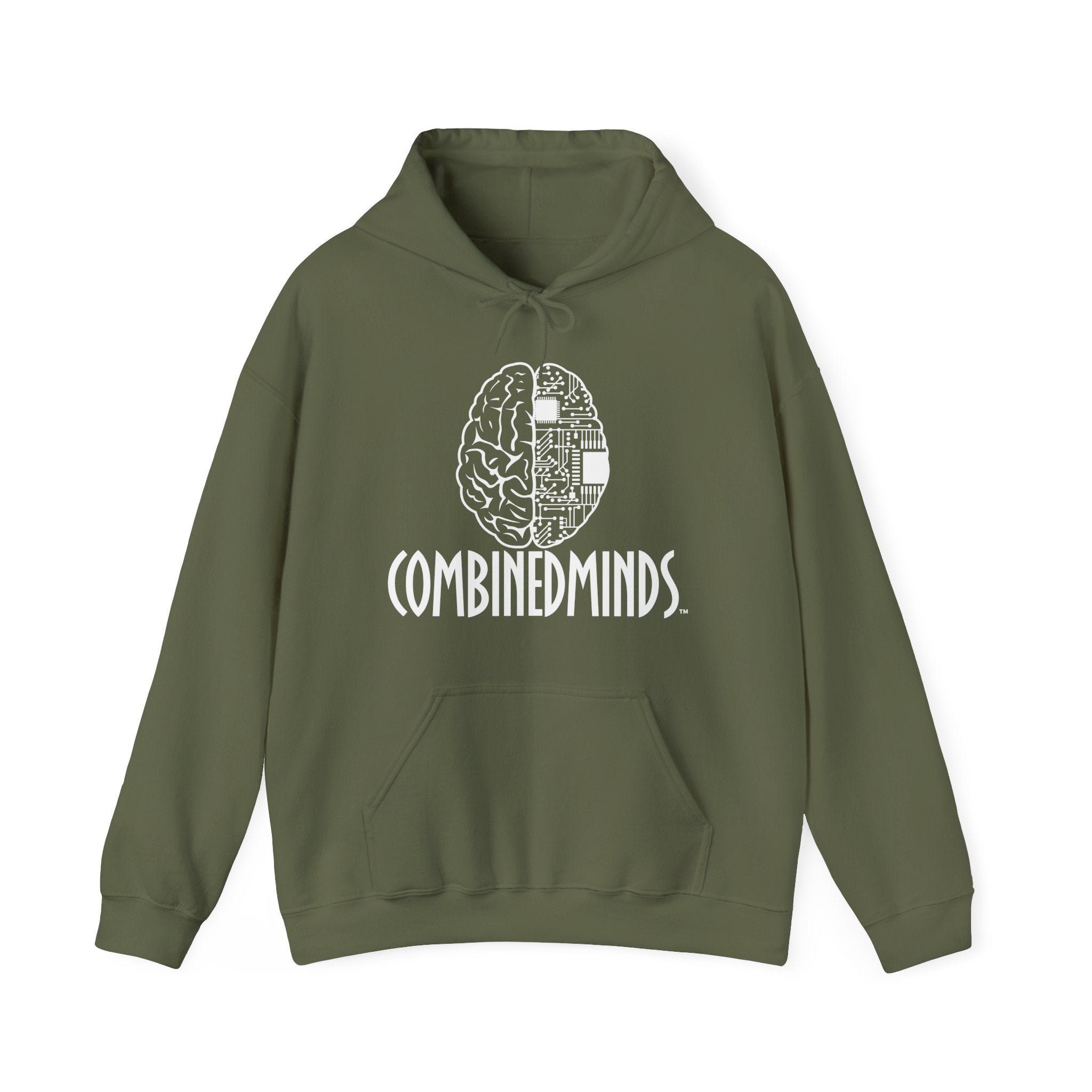 CombinedMinds Unisex Heavy Blend Hooded Sweatshirt - White Logo