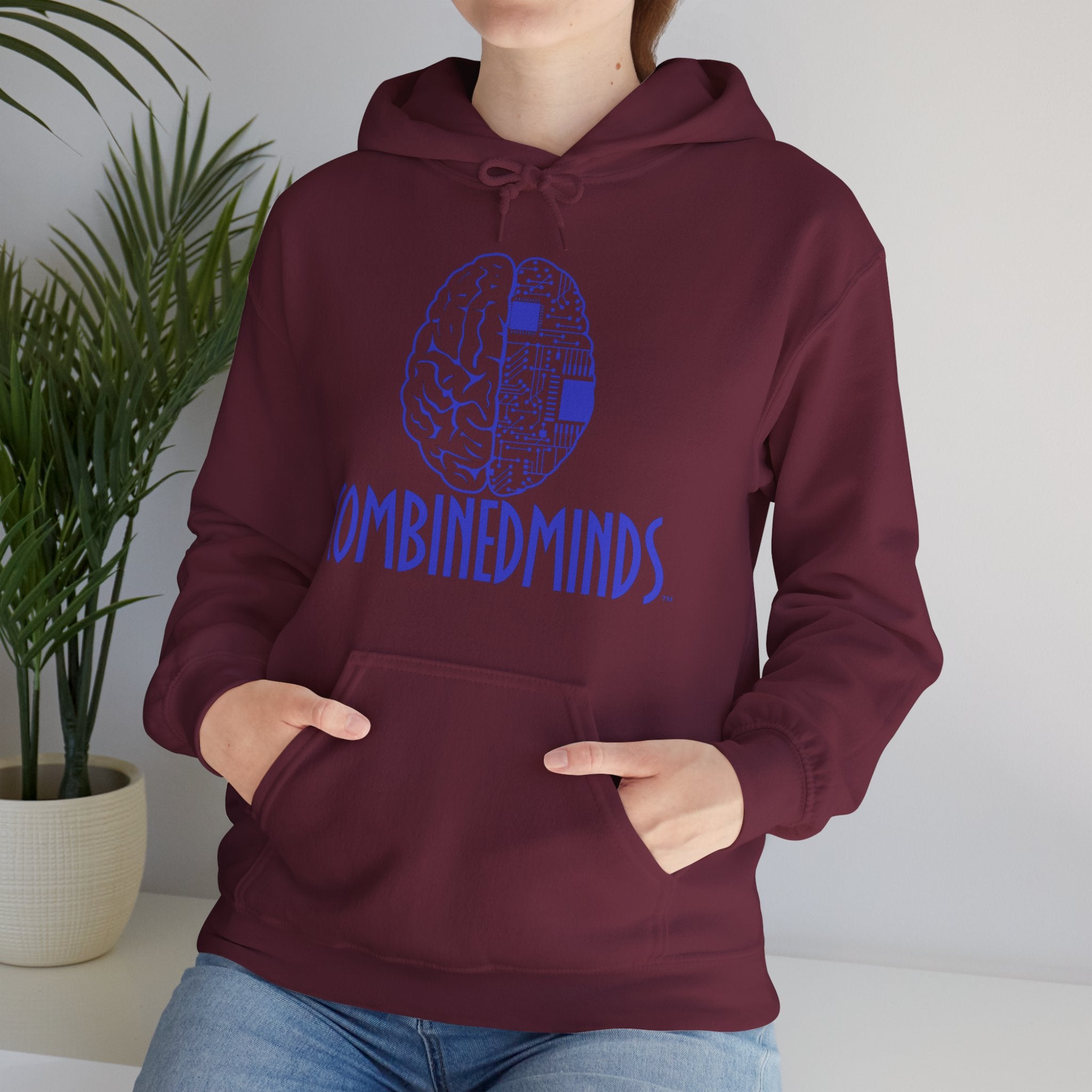 CombinedMinds Unisex Heavy Blend Hooded Sweatshirt-Royal Logo