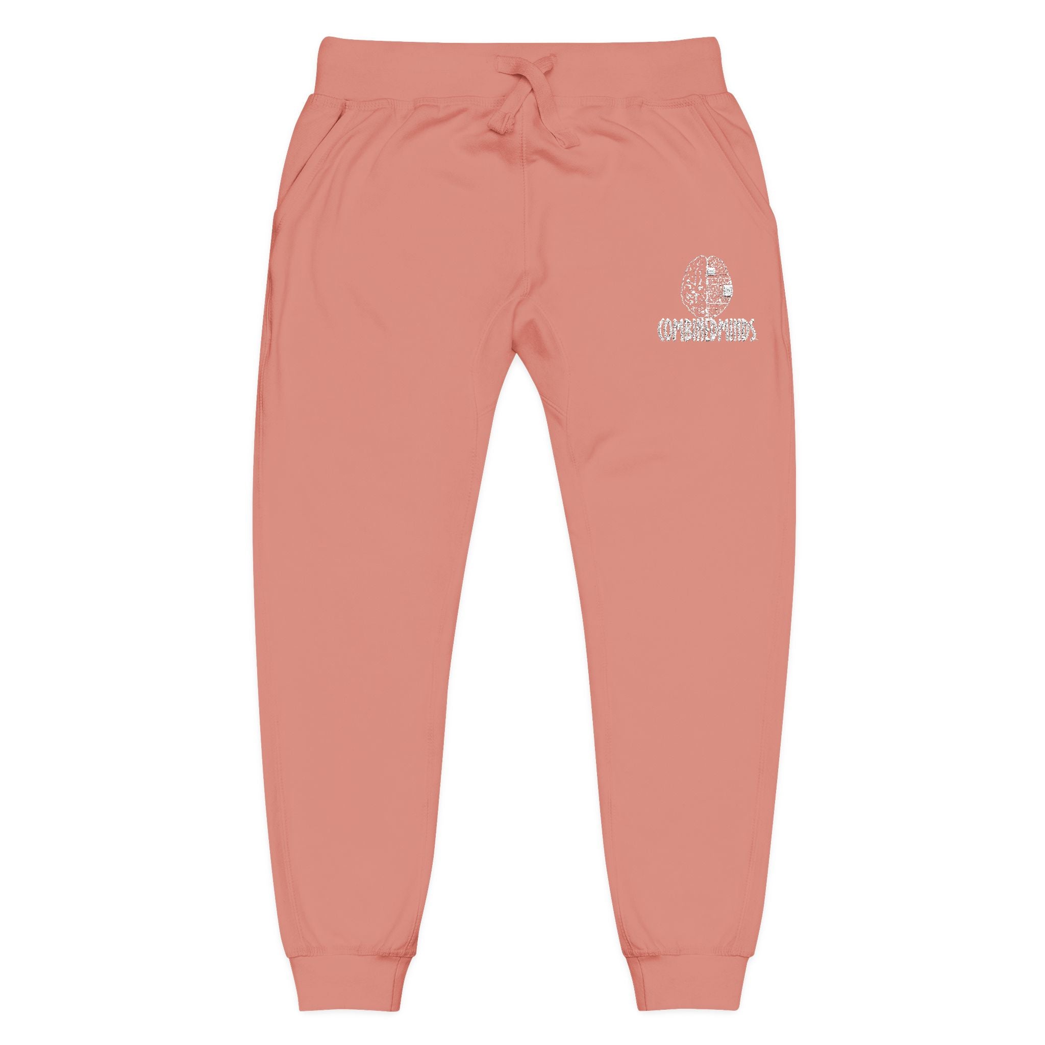 CombinedMinds Unisex Fleece Sweatpants (Embroidery) White Logo