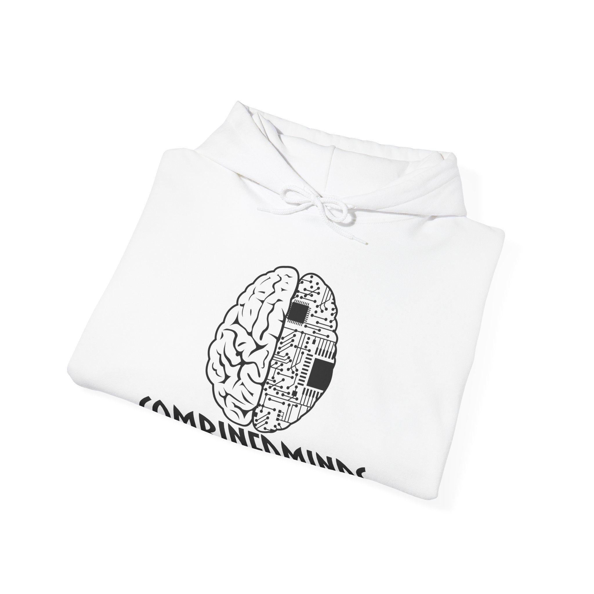CombinedMinds Unisex Heavy Blend Hooded Sweatshirt - White Logo