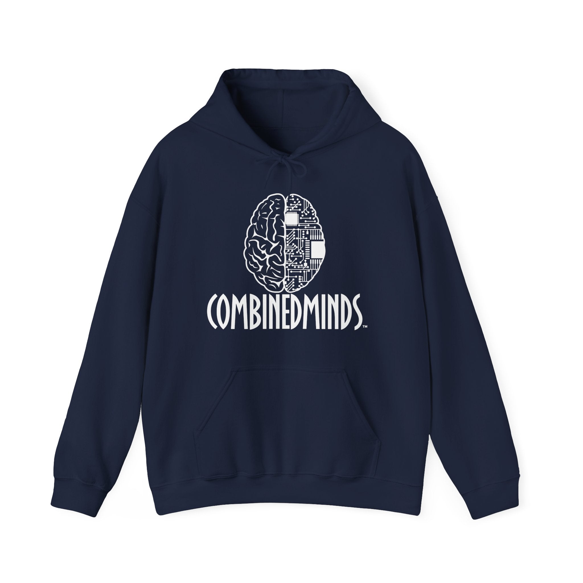 CombinedMinds Unisex Heavy Blend Hooded Sweatshirt - White Logo