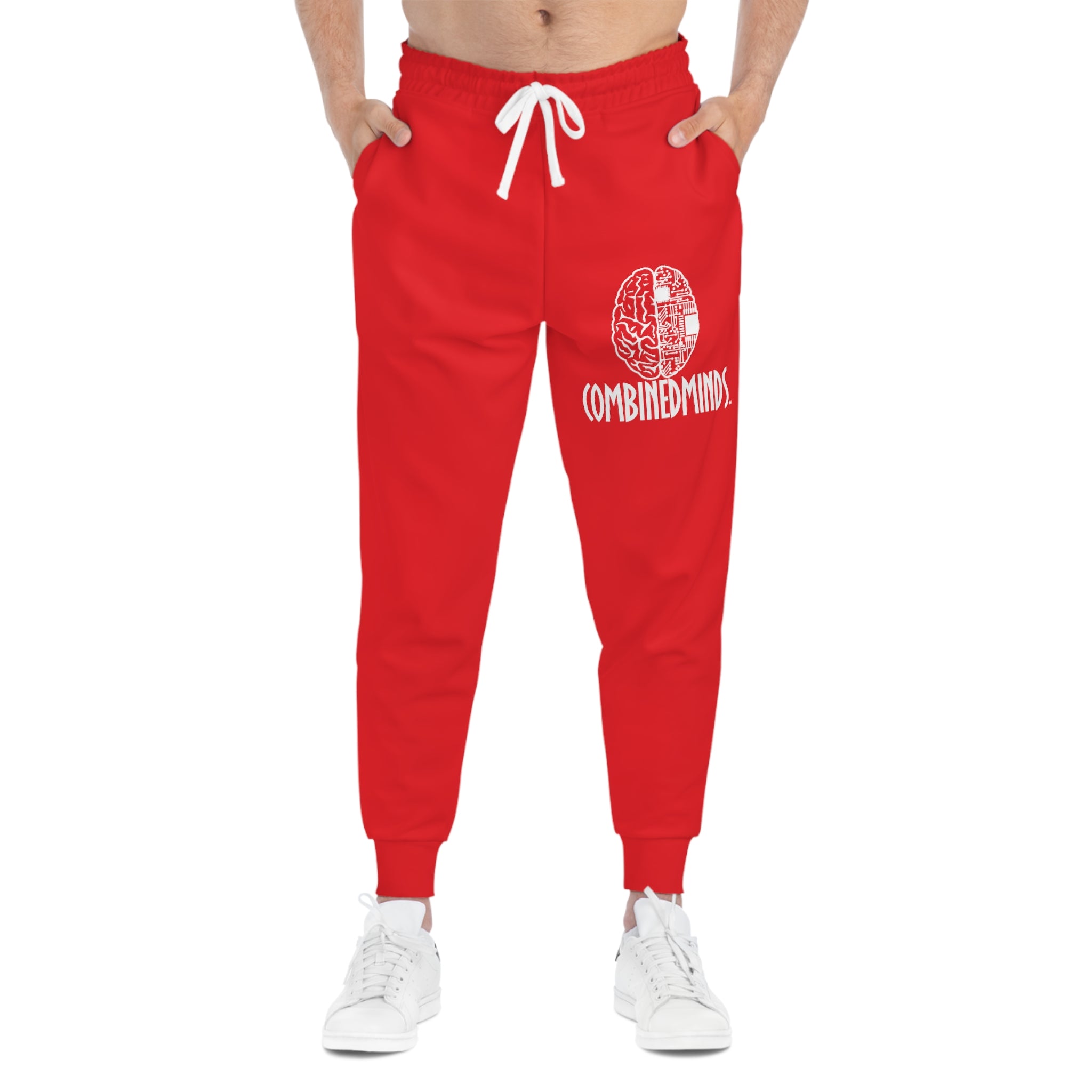CombinedMinds Athletic Joggers Red/White Logo