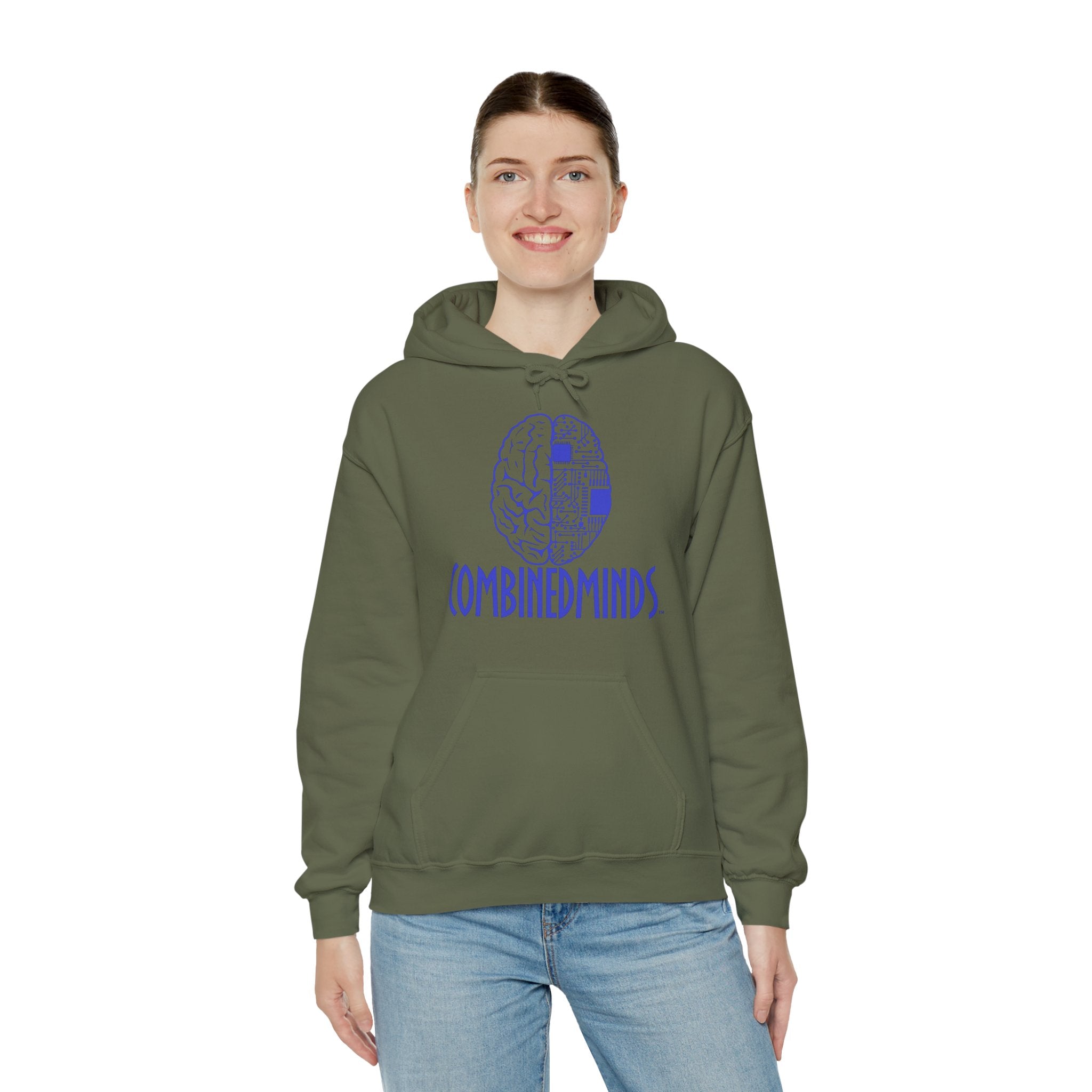 CombinedMinds Unisex Heavy Blend Hooded Sweatshirt-Royal Logo