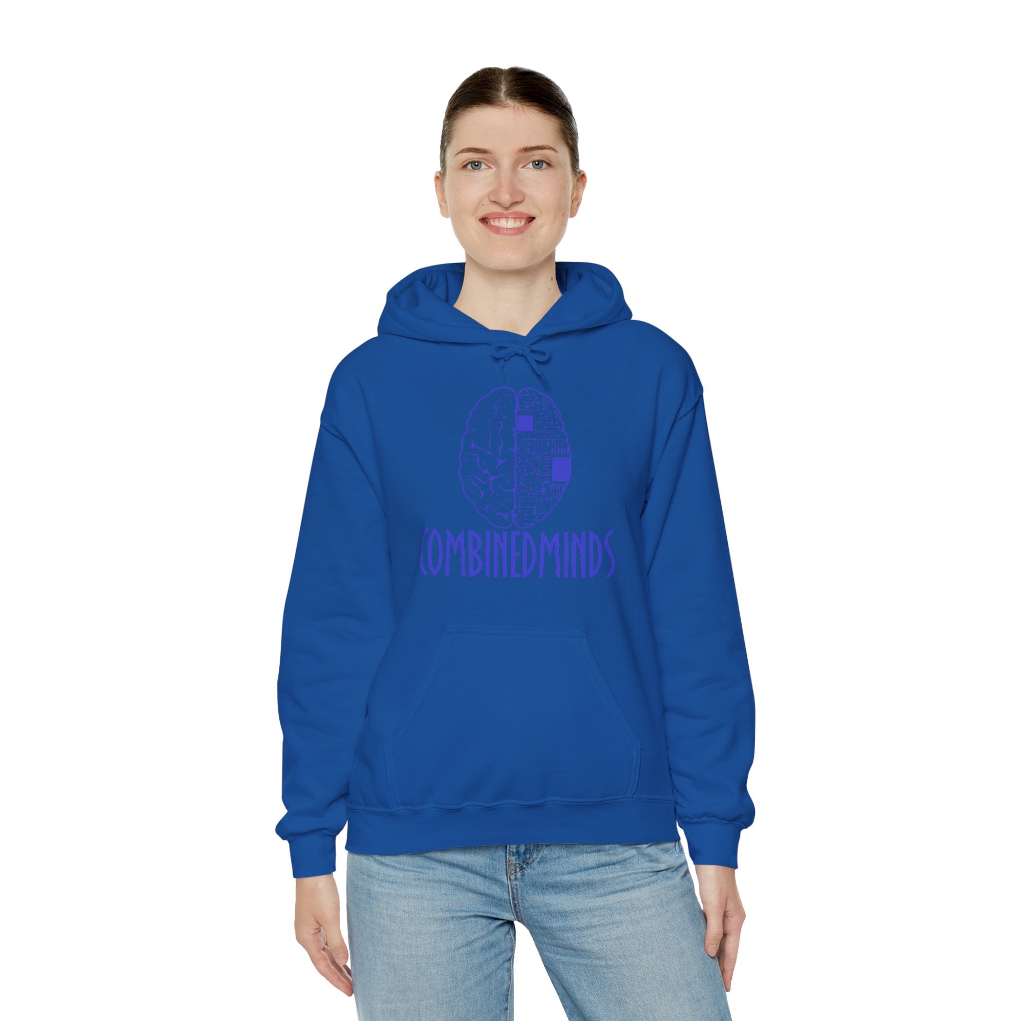 CombinedMinds Unisex Heavy Blend Hooded Sweatshirt-Royal Logo