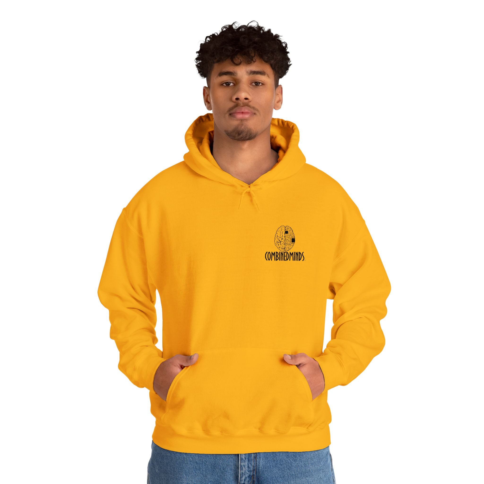 CombinedMinds Unisex Heavy Blend™ Hooded Sweatshirt - Embroidered Black Logo