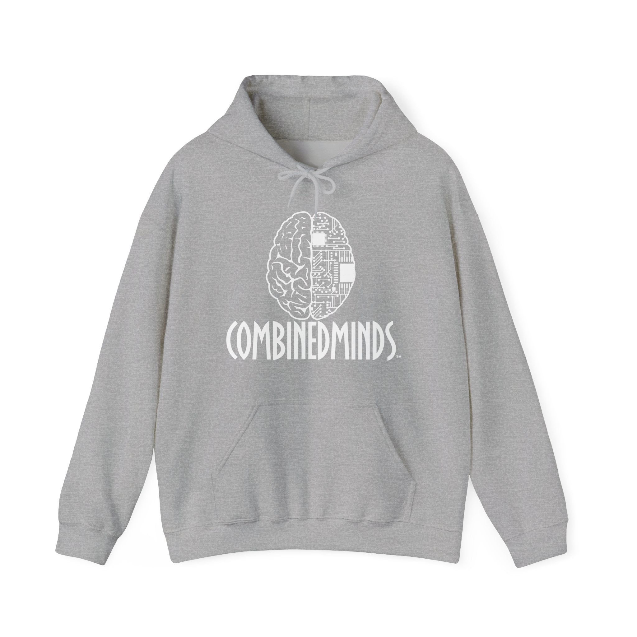 CombinedMinds Unisex Heavy Blend Hooded Sweatshirt - White Logo