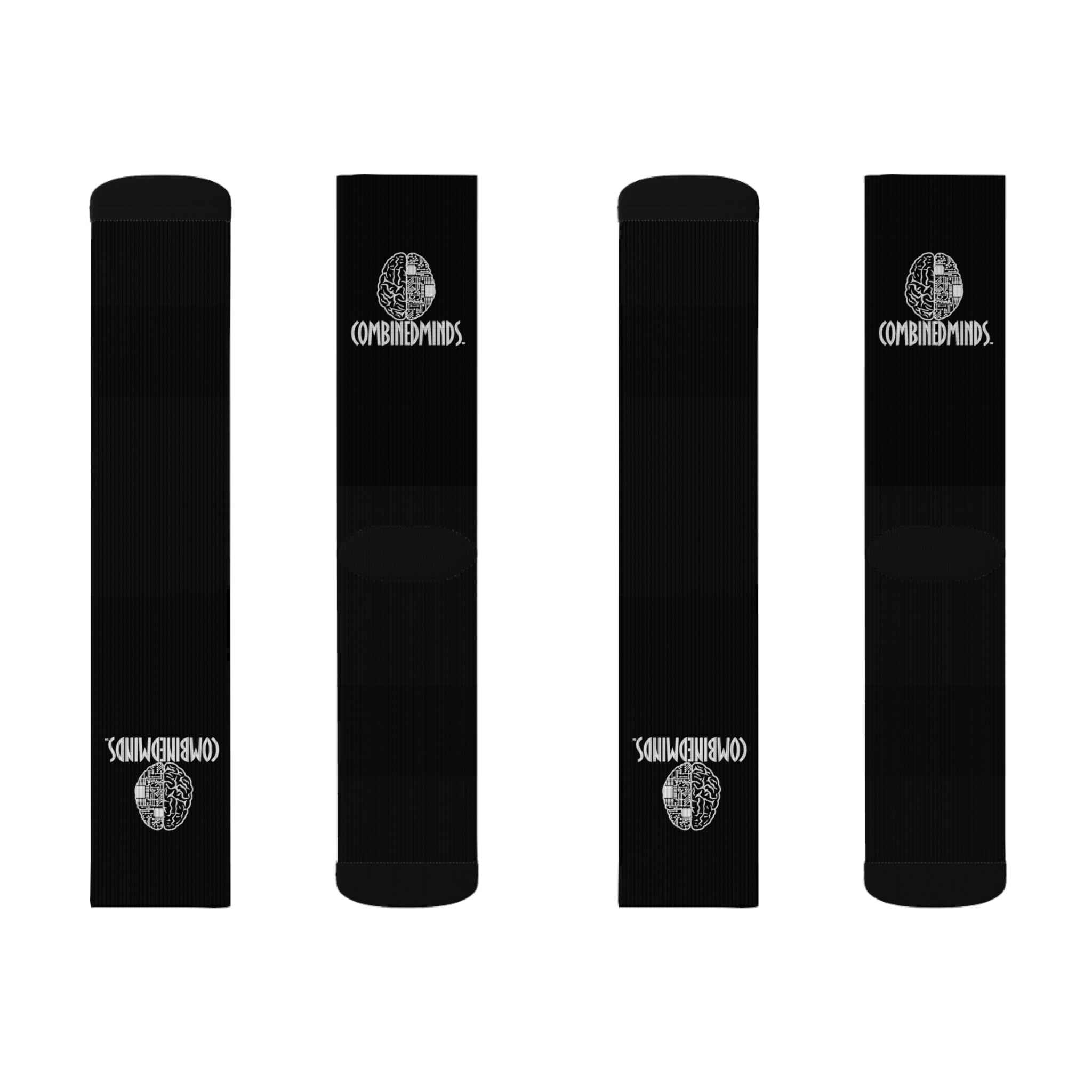 CombinedMinds Sublimation Socks - Black White Logo