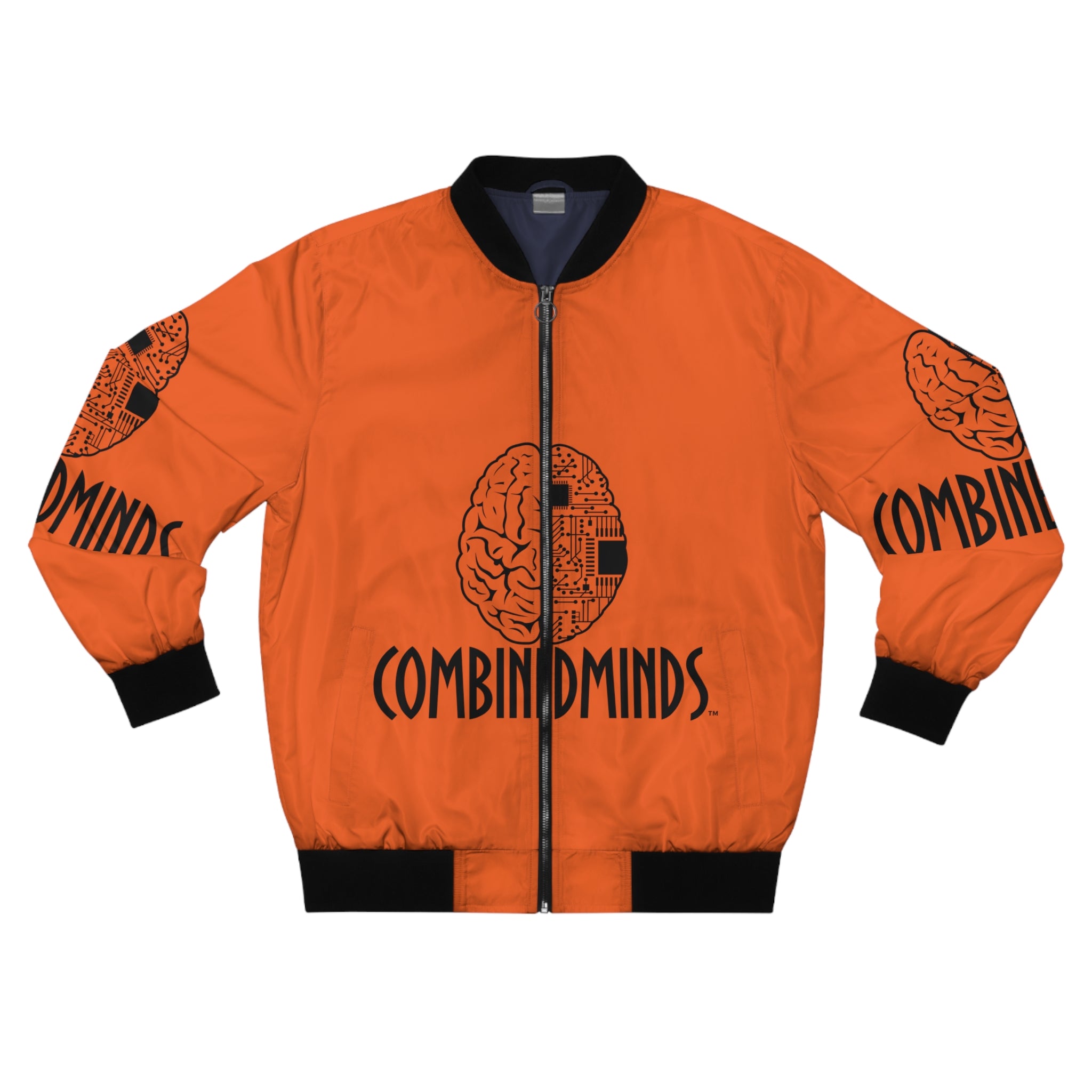 CombinedMinds Bomber Jacket - Orange/Black Logo