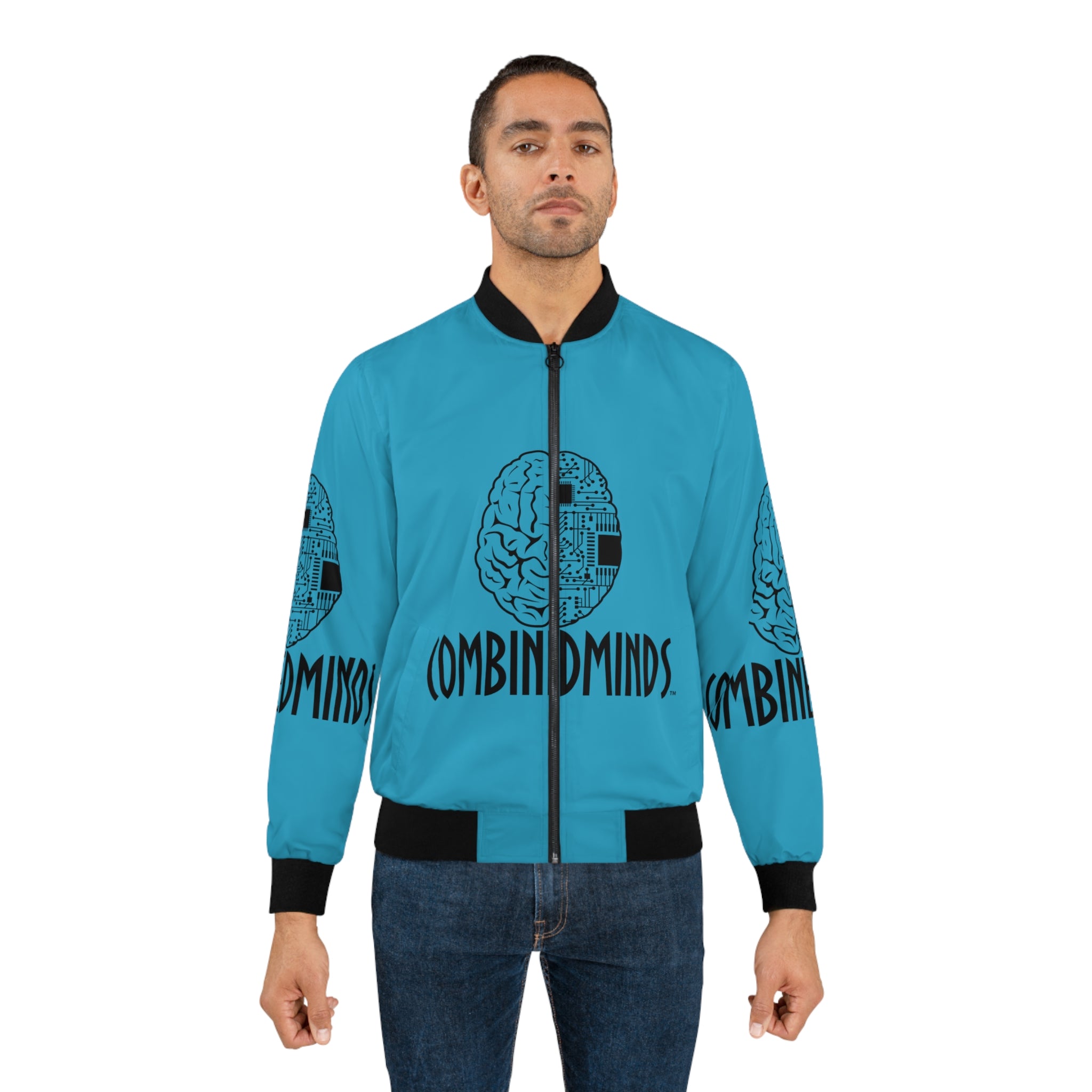 CombinedMinds Bomber Jacket - Turquoise/Black Logo