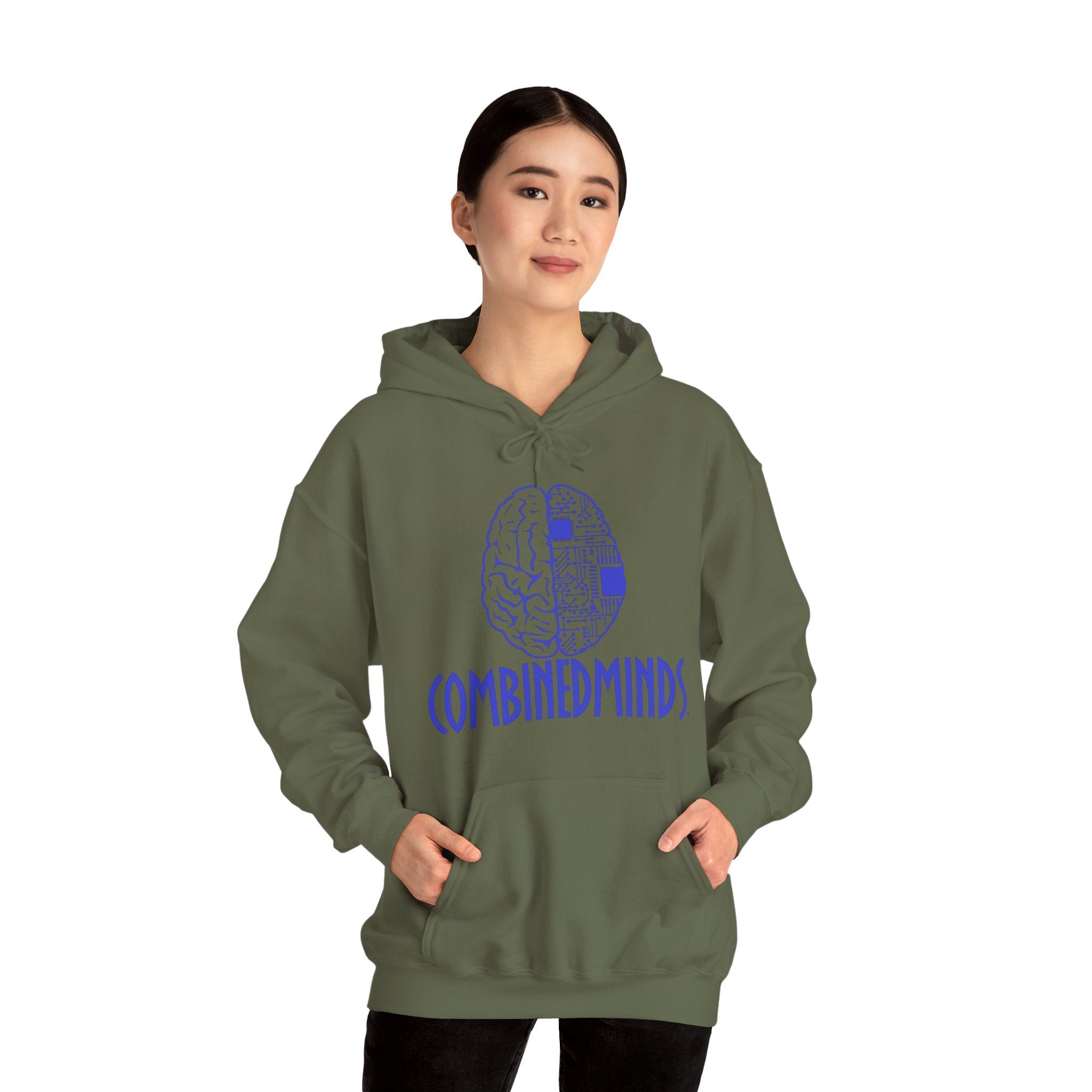 CombinedMinds Unisex Heavy Blend Hooded Sweatshirt-Royal Logo