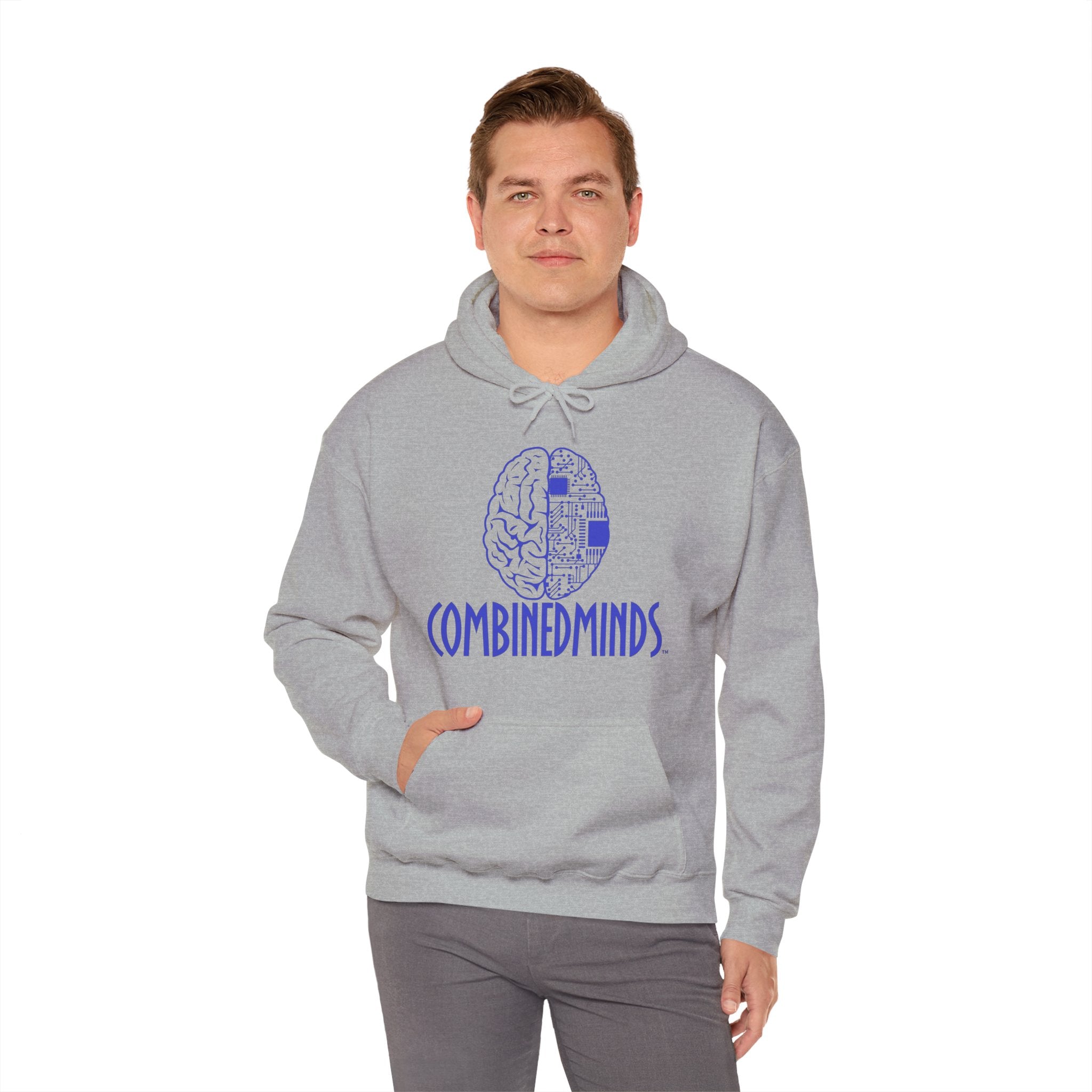 CombinedMinds Unisex Heavy Blend Hooded Sweatshirt-Royal Logo
