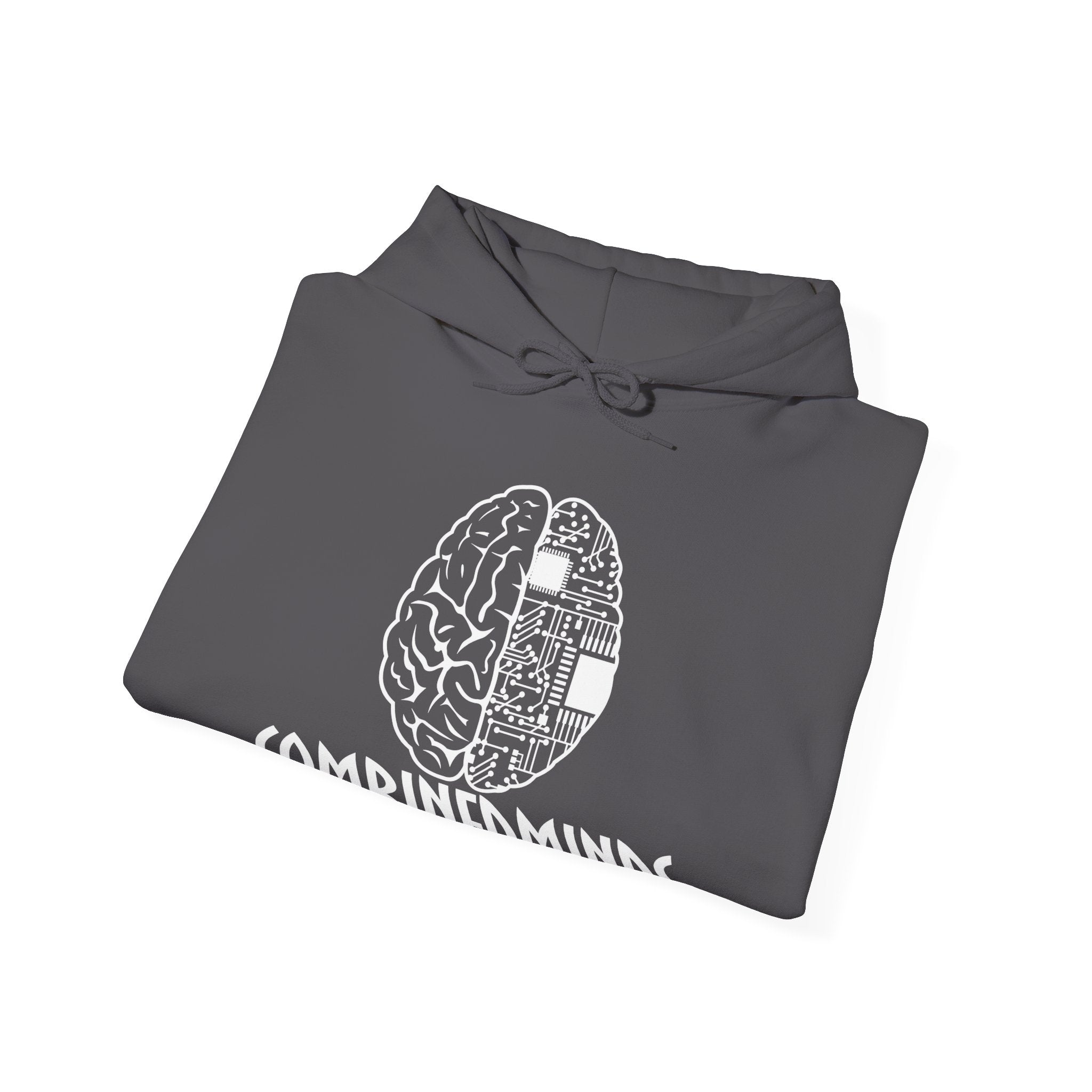 CombinedMinds Unisex Heavy Blend Hooded Sweatshirt - White Logo