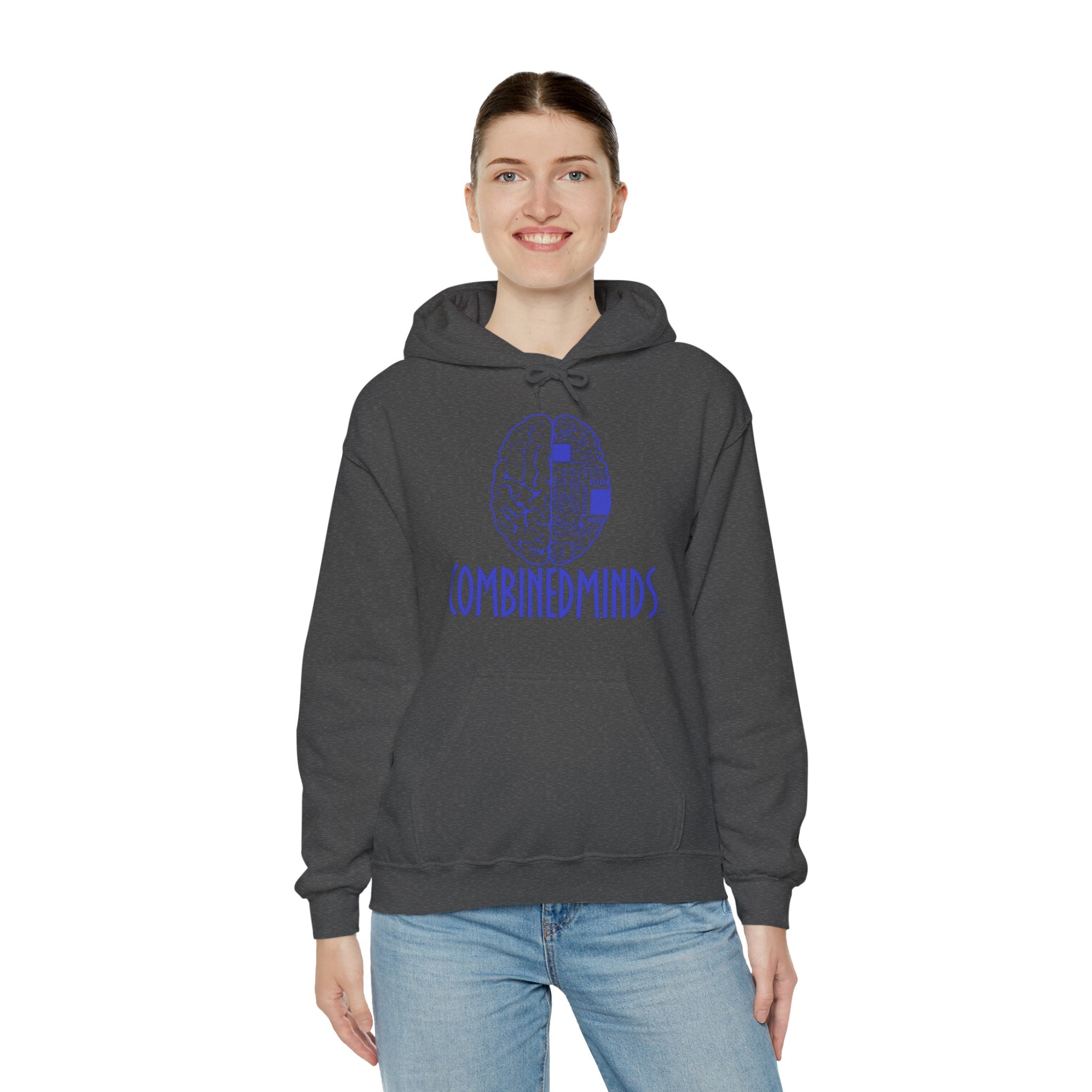 CombinedMinds Unisex Heavy Blend Hooded Sweatshirt-Royal Logo