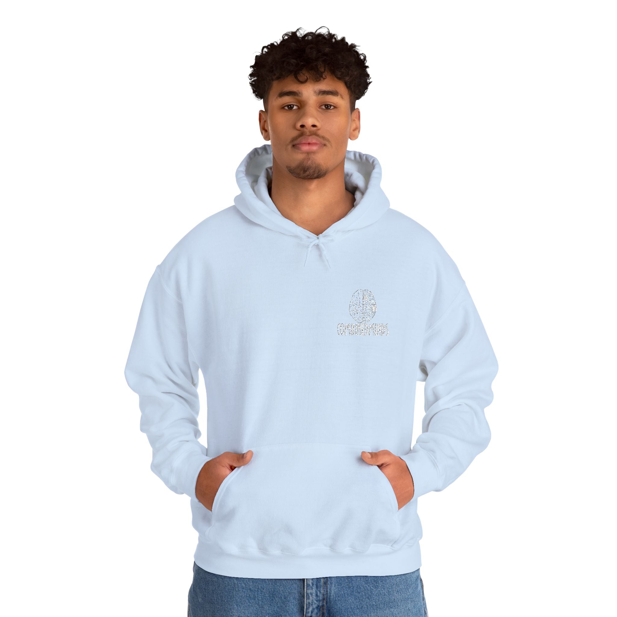 CombinedMinds Unisex Heavy Blend™ Hooded Sweatshirt - Embroidered White Logo