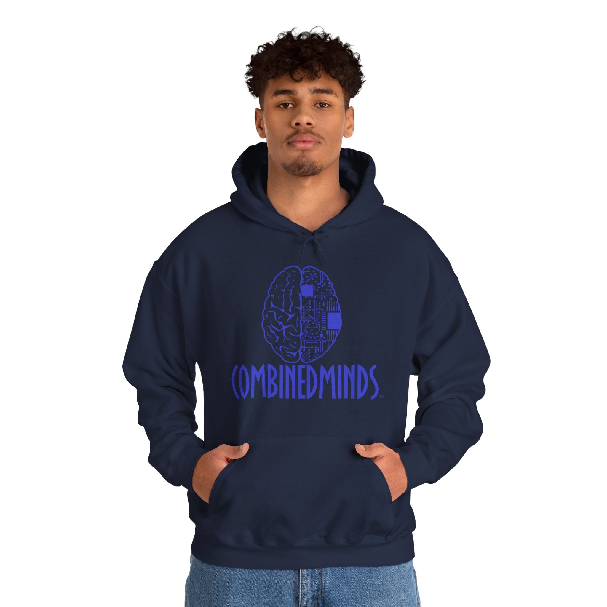 CombinedMinds Unisex Heavy Blend Hooded Sweatshirt-Royal Logo