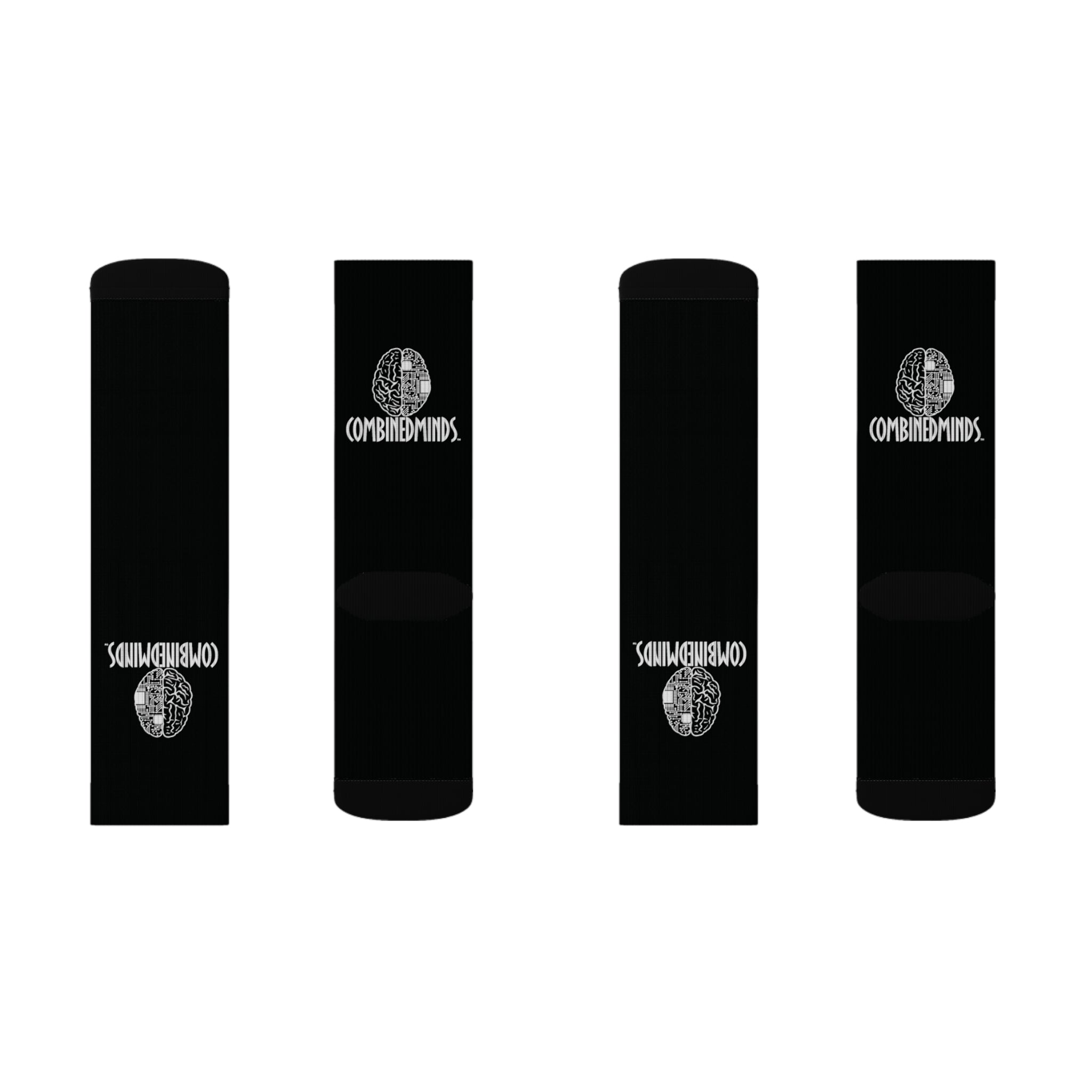 CombinedMinds Sublimation Socks - Black White Logo