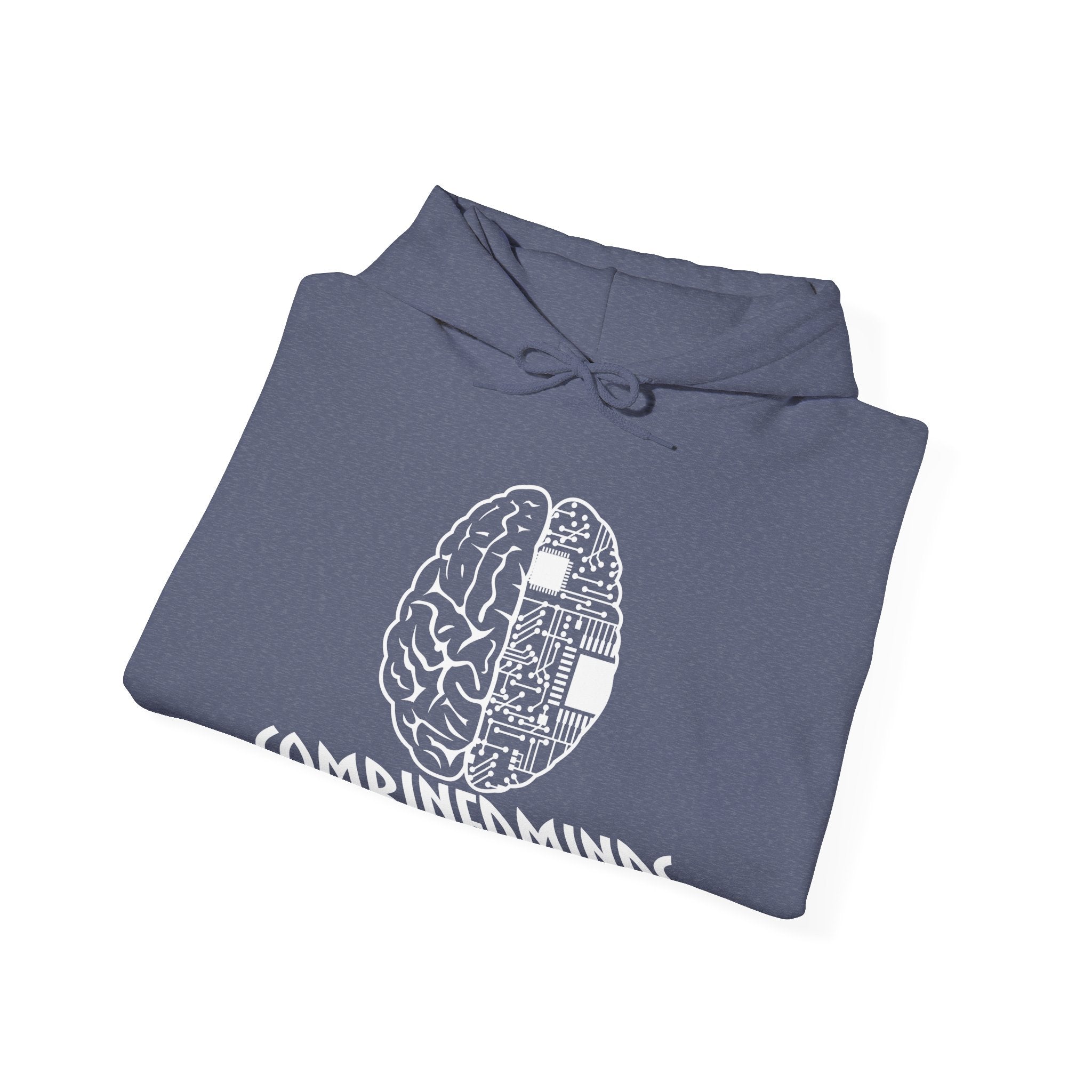 CombinedMinds Unisex Heavy Blend Hooded Sweatshirt - White Logo