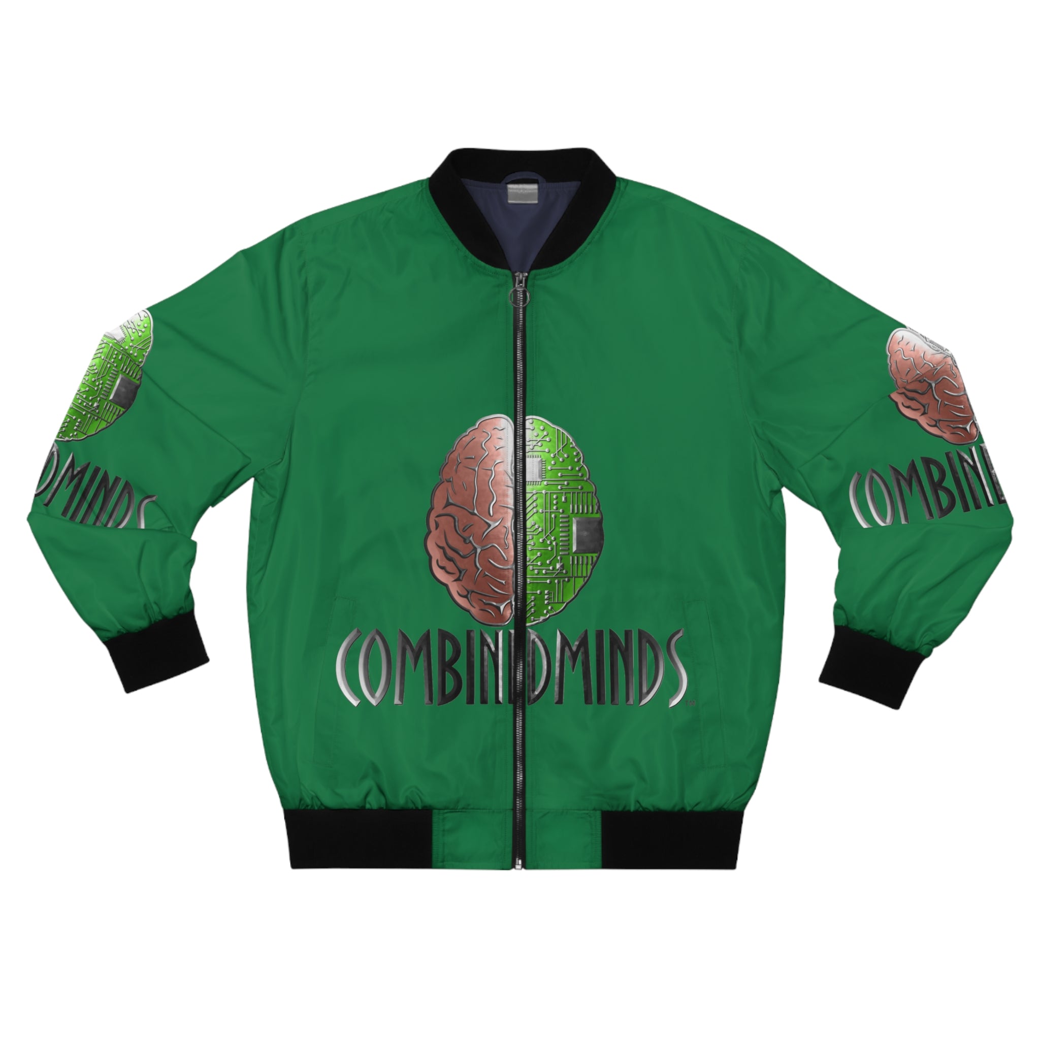 CombinedMinds Bomber Jacket - Green/Color Logo