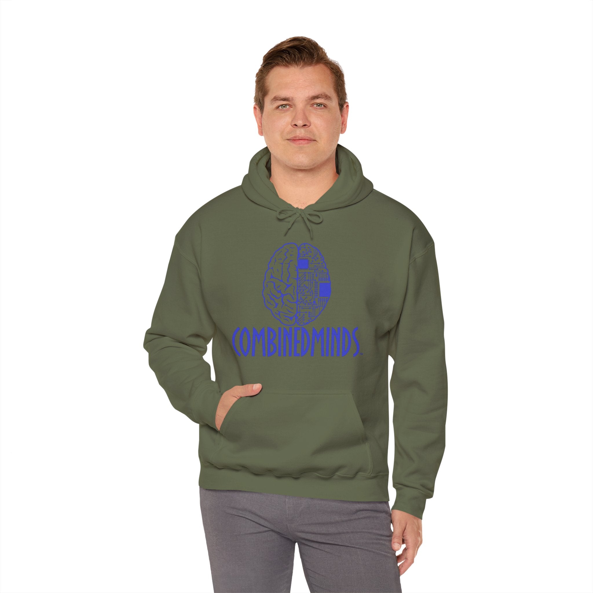 CombinedMinds Unisex Heavy Blend Hooded Sweatshirt-Royal Logo