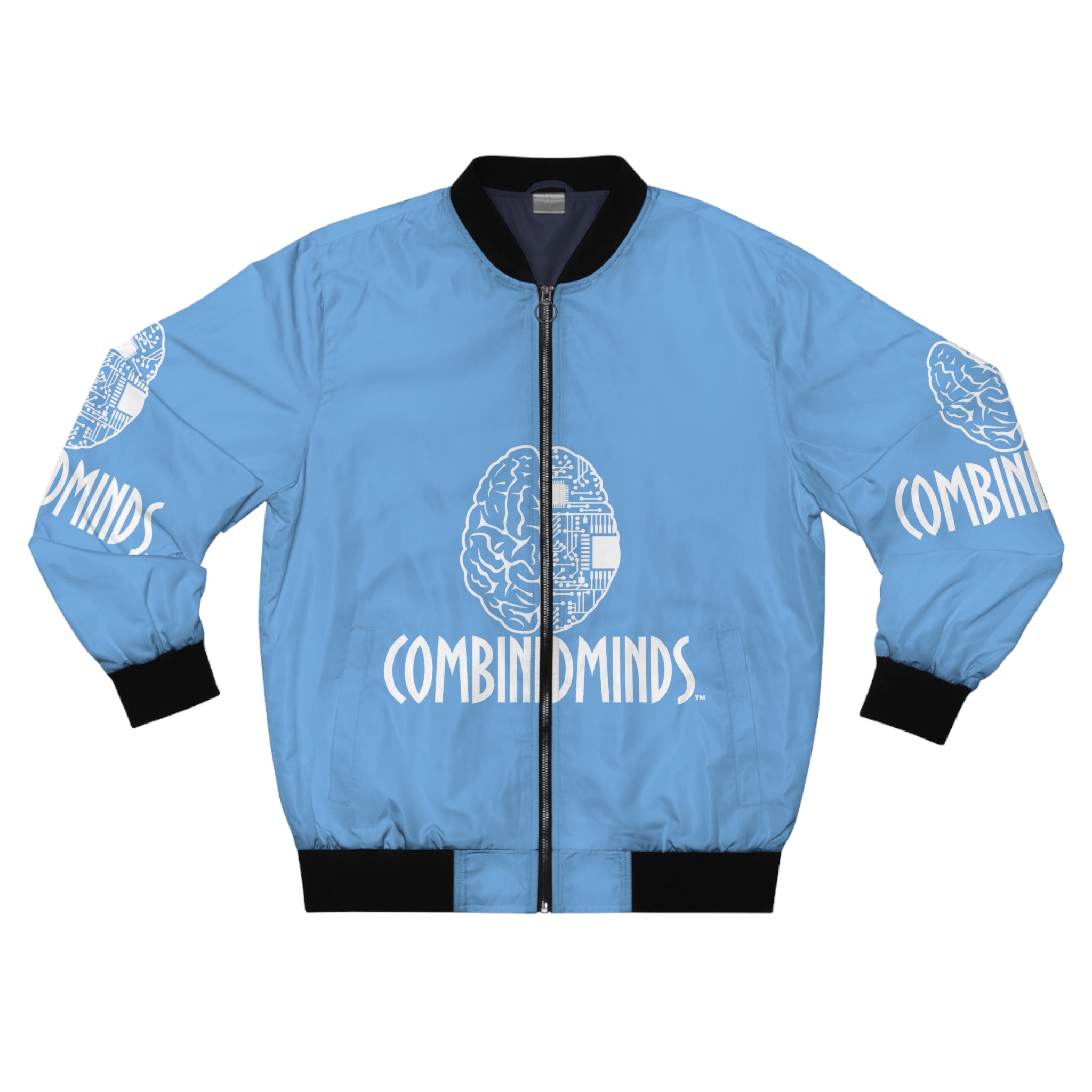 CombinedMinds Bomber Jacket - Light Blue/White Logo