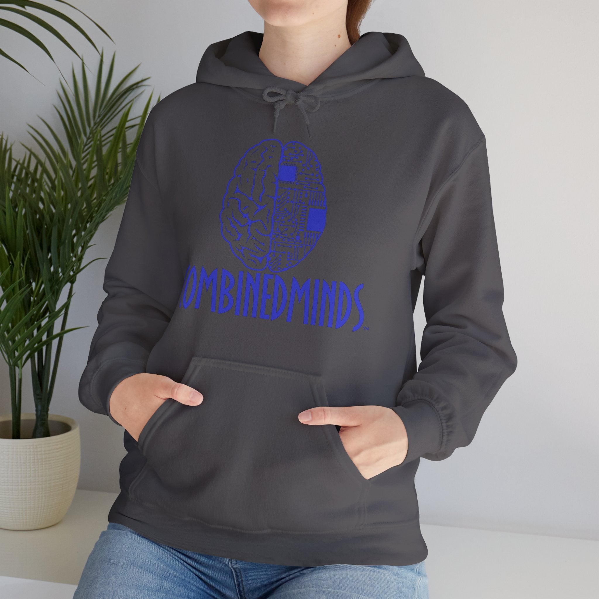 CombinedMinds Unisex Heavy Blend Hooded Sweatshirt-Royal Logo