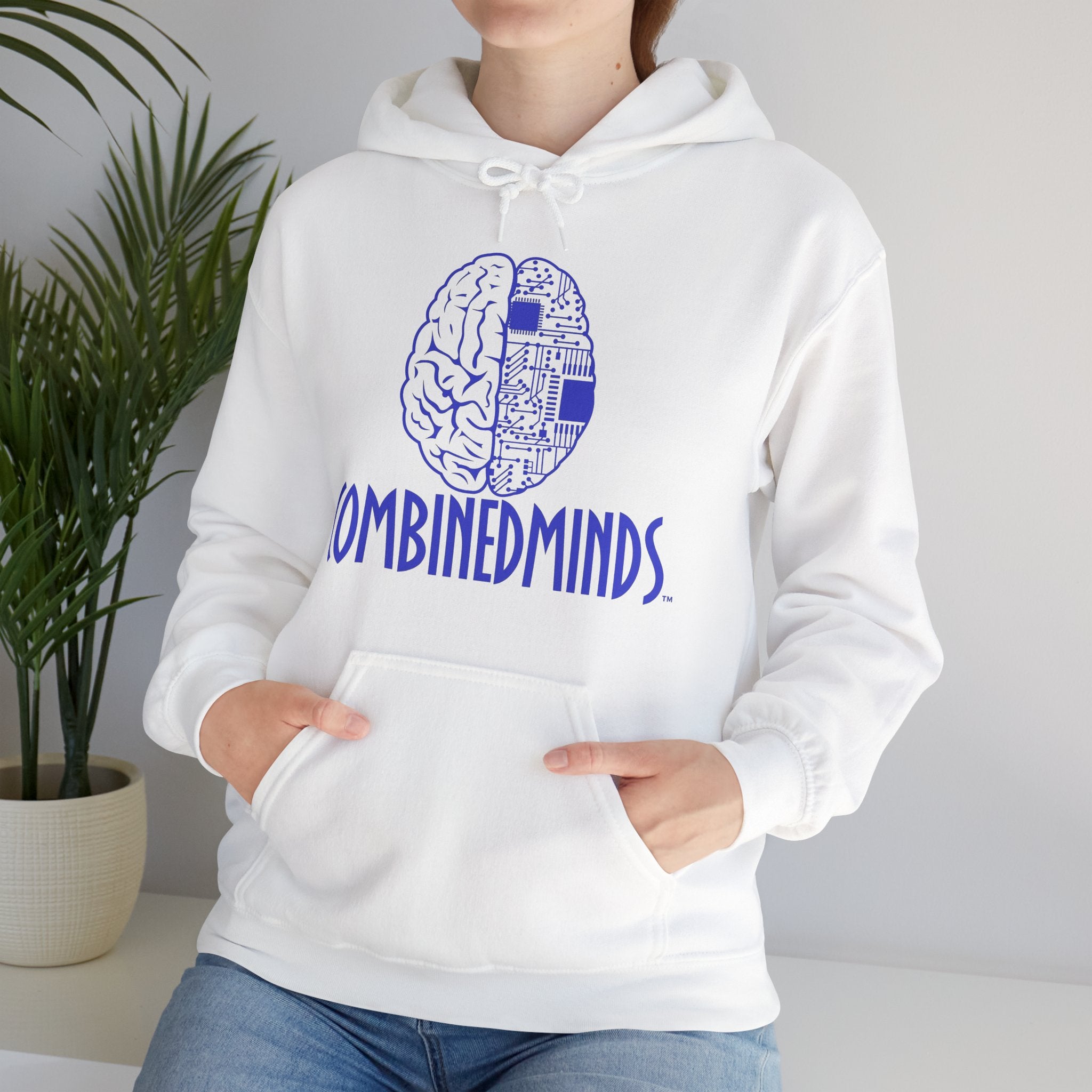 CombinedMinds Unisex Heavy Blend Hooded Sweatshirt-Royal Logo