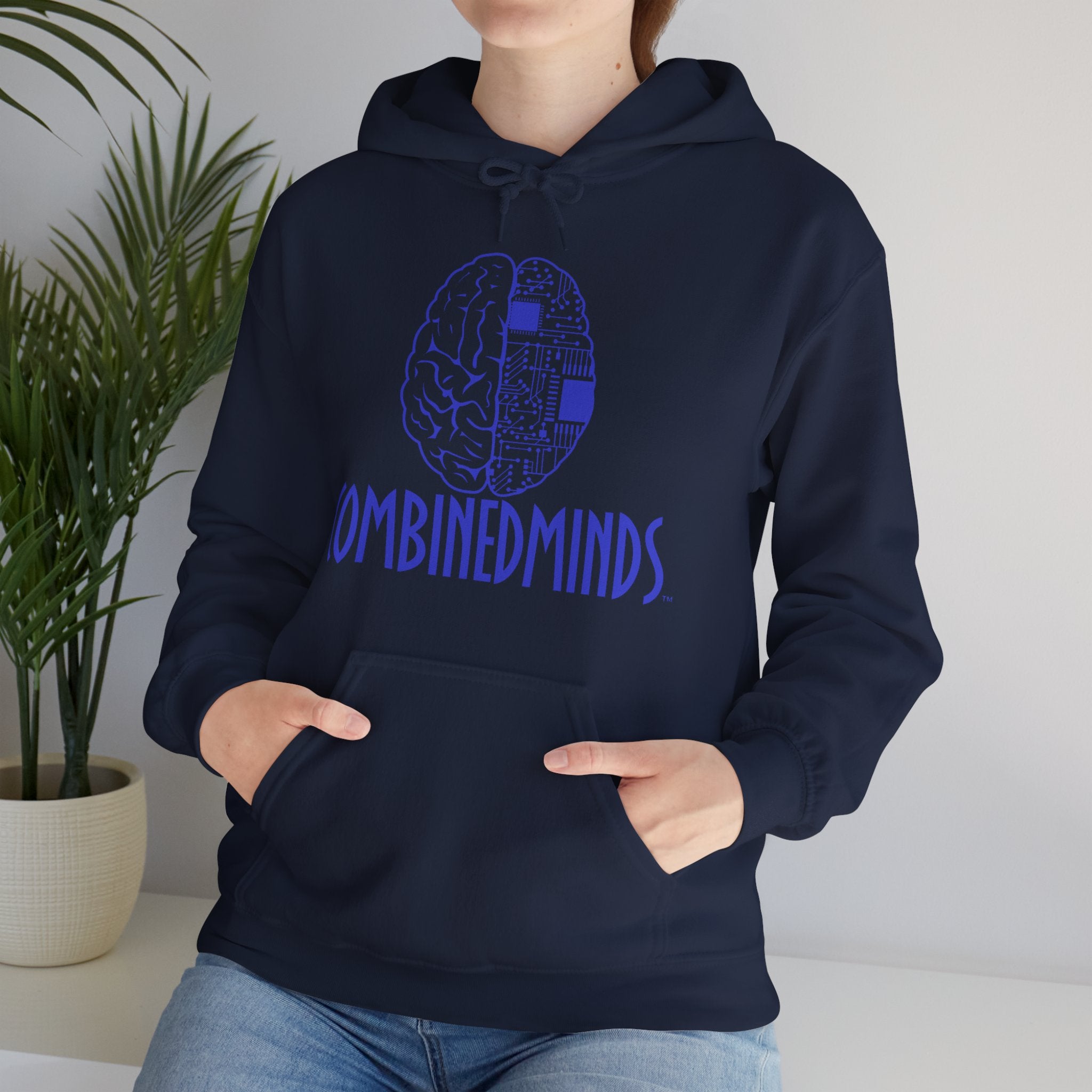 CombinedMinds Unisex Heavy Blend Hooded Sweatshirt-Royal Logo
