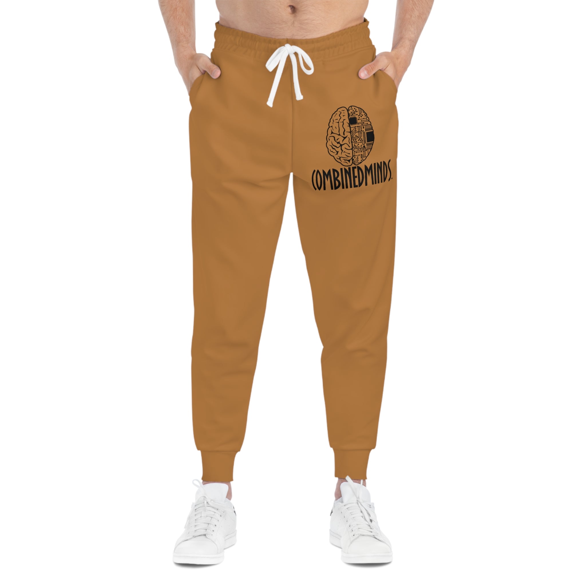 CombinedMinds Athletic Joggers Light Brown/Black Logo