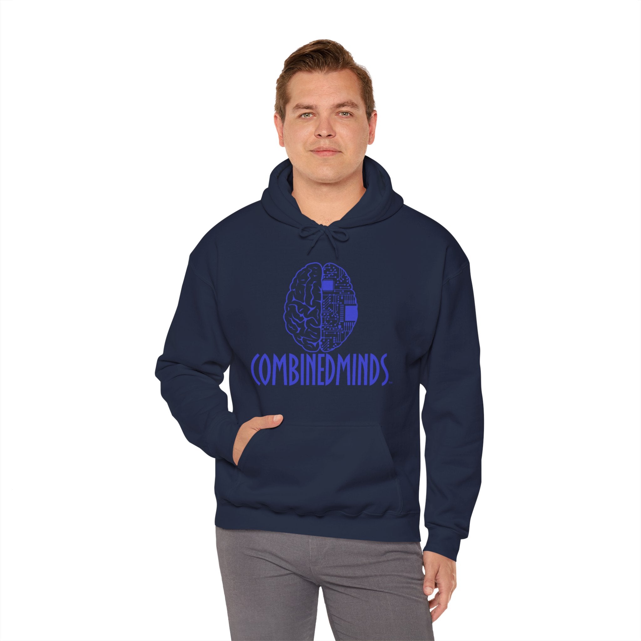 CombinedMinds Unisex Heavy Blend Hooded Sweatshirt-Royal Logo