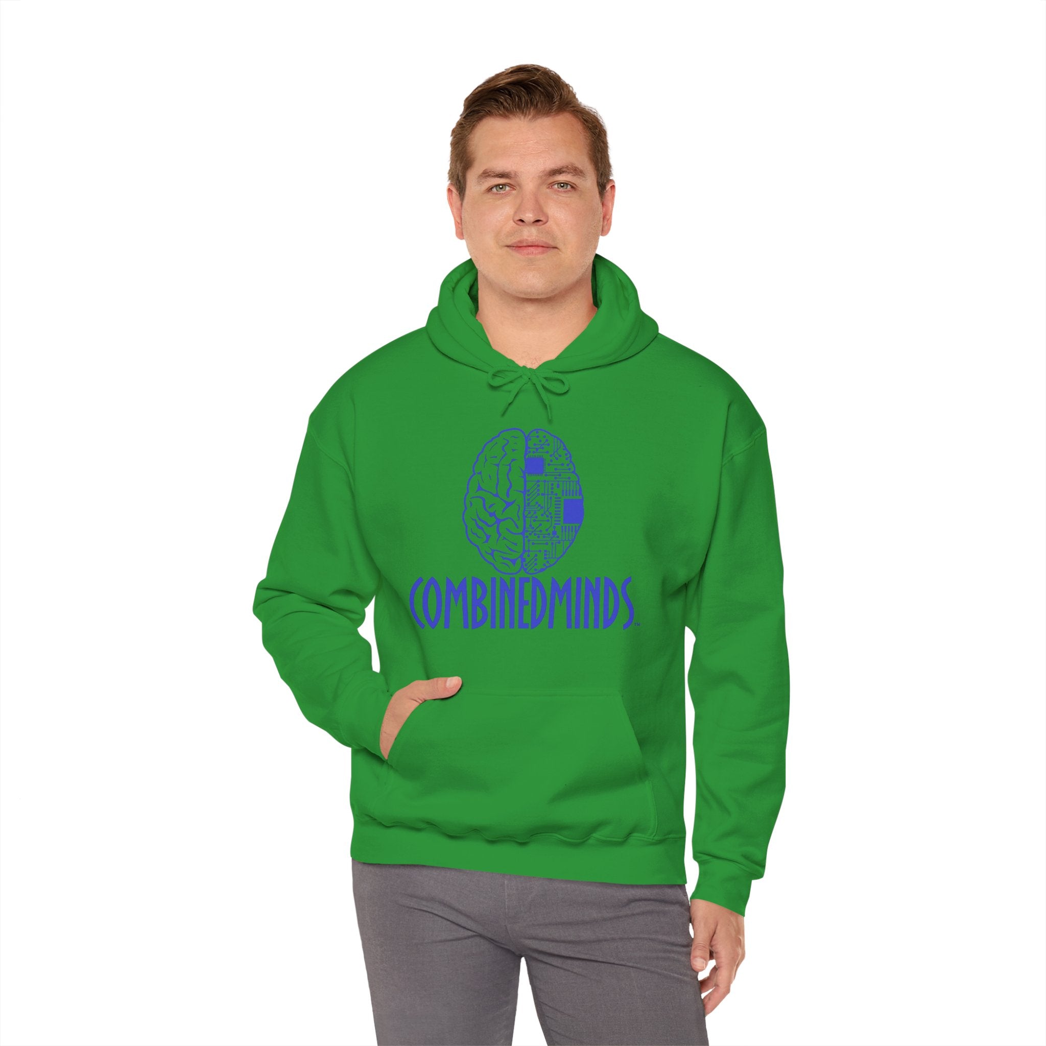 CombinedMinds Unisex Heavy Blend Hooded Sweatshirt-Royal Logo
