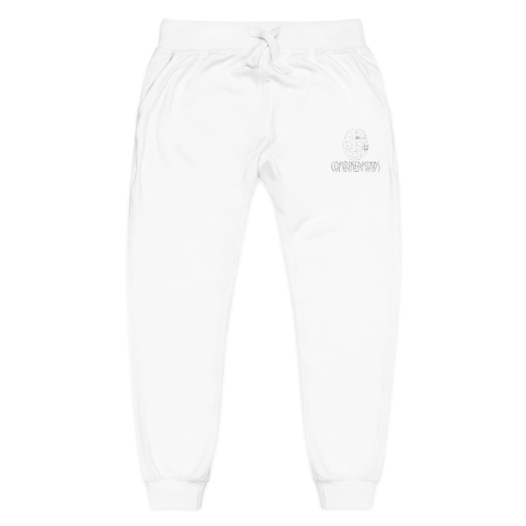 CombinedMinds Unisex Fleece Sweatpants (Embroidery) White Logo