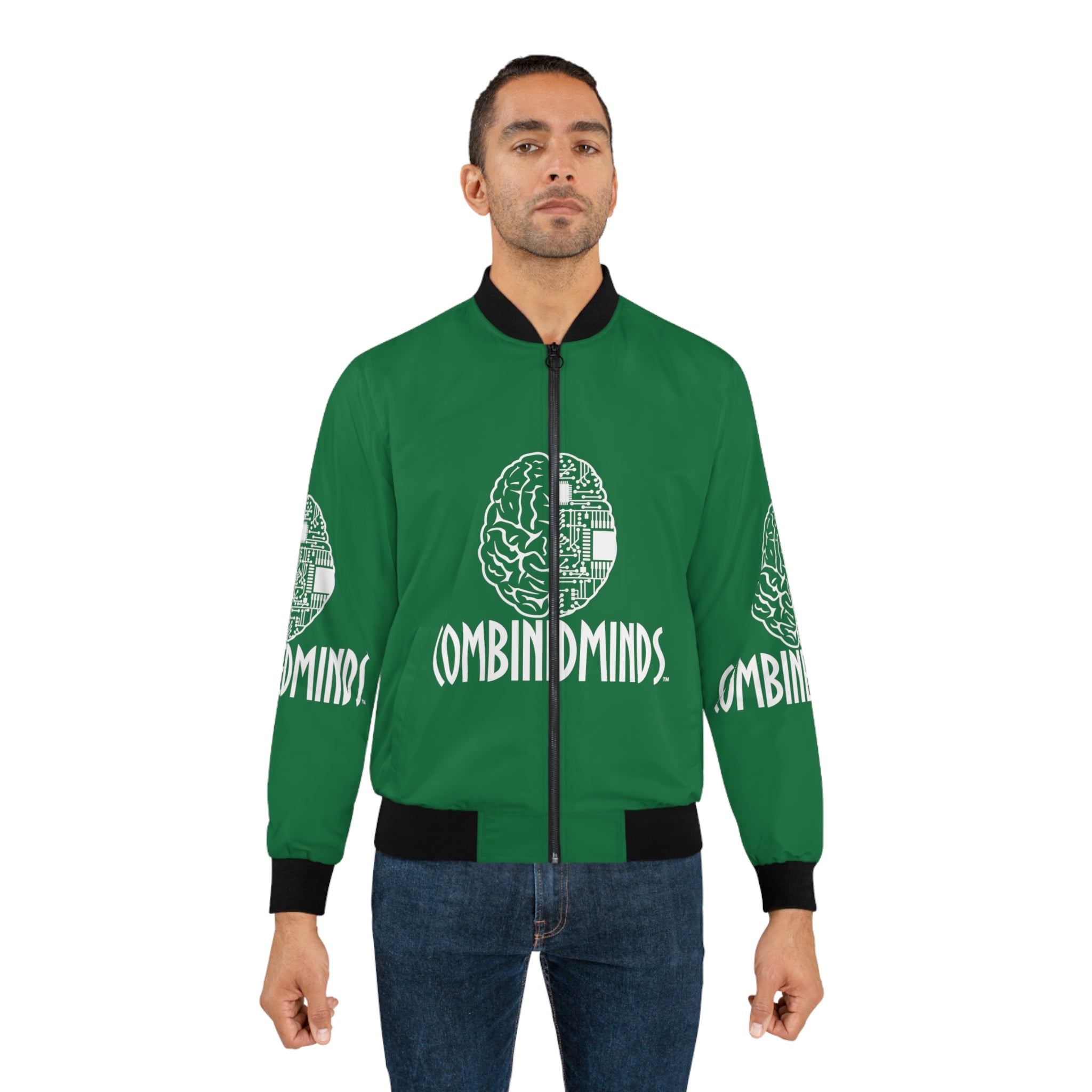 CombinedMinds Bomber Jacket - Green/White Logo