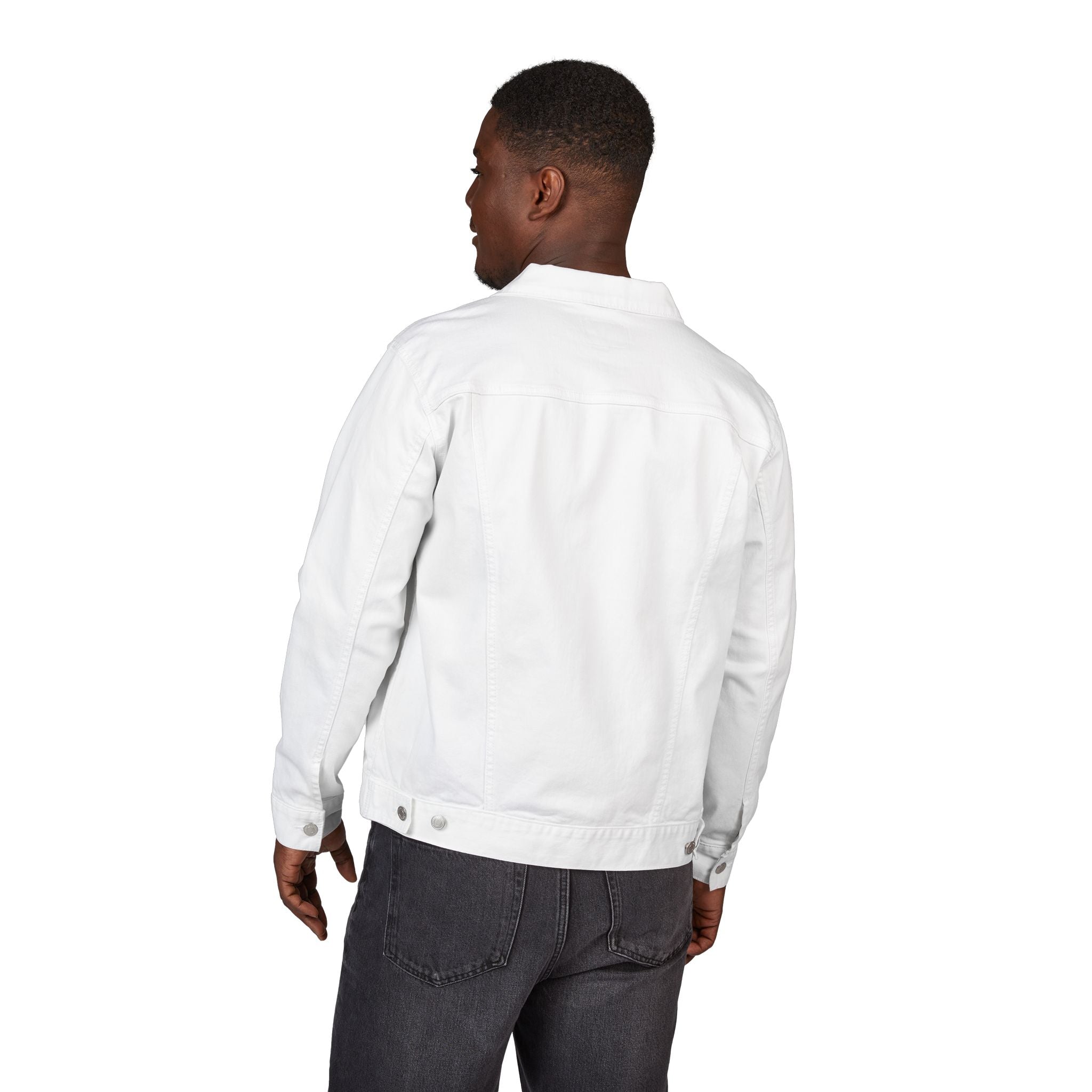 Embroidery CombinedMinds Unisex Denim Jacket with Black Logo, Casual Style, Streetwear