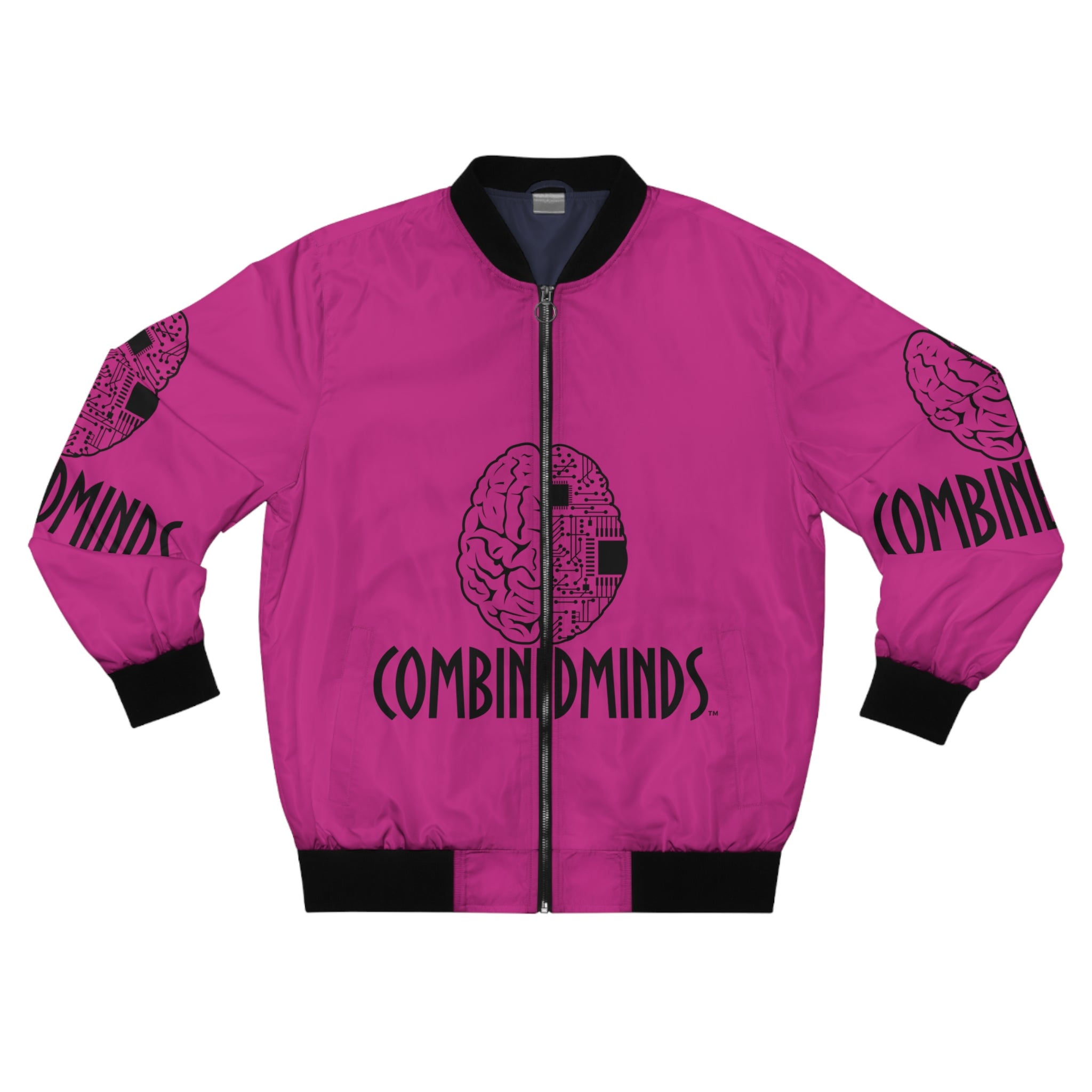 CombinedMinds Bomber Jacket - Pink/Black Logo