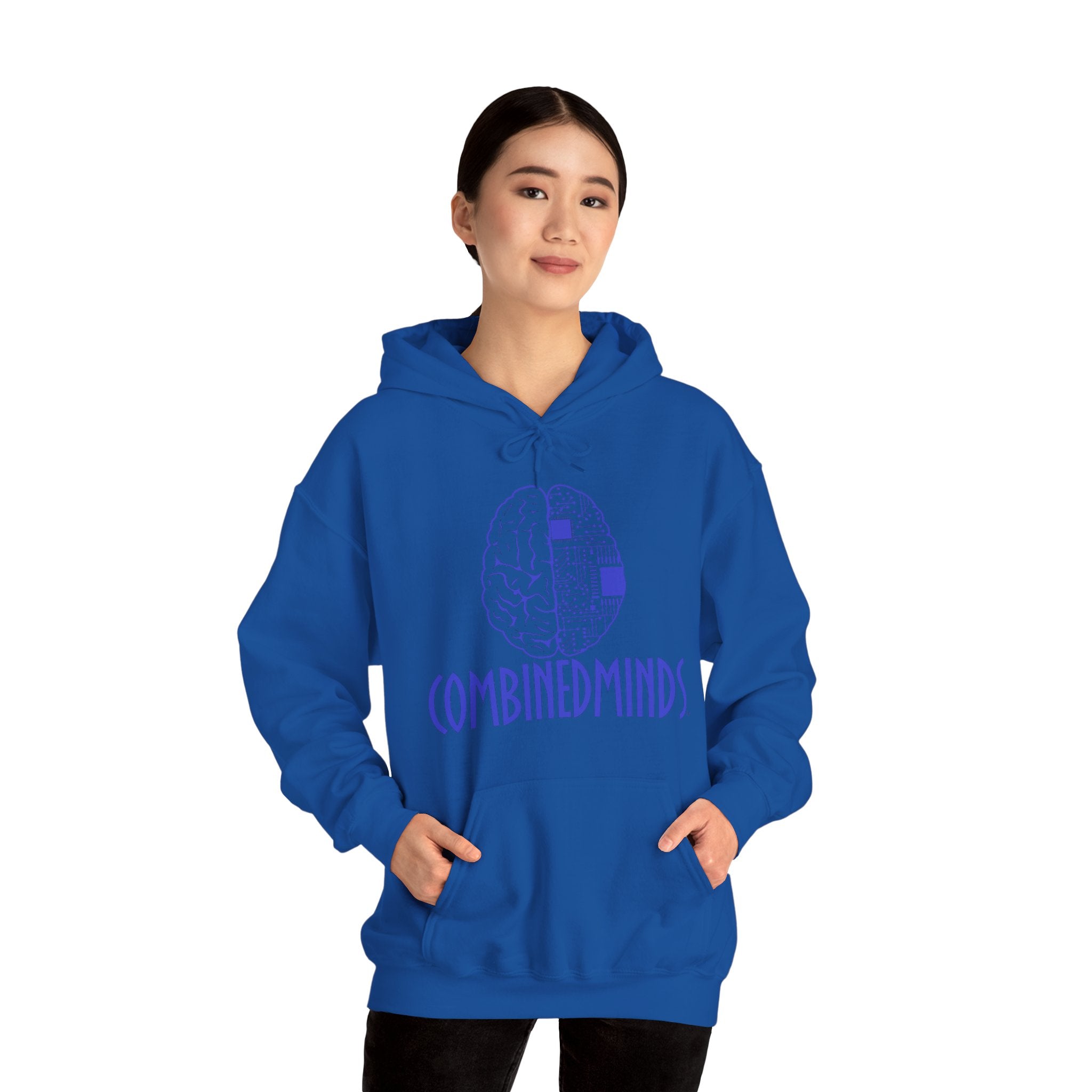 CombinedMinds Unisex Heavy Blend Hooded Sweatshirt-Royal Logo